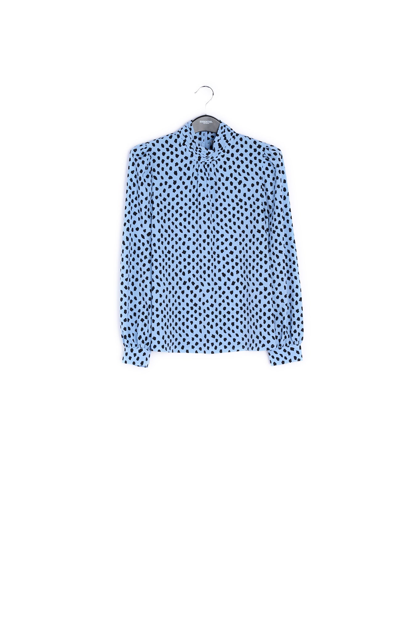 Light blue polka dot turtleneck top RE—SSENTIEL | Essentiel second hand