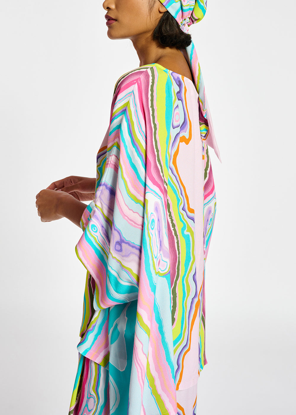 Top lilas oversize à  imprimé multicolore RE—SSENTIEL | Essentiel second hand