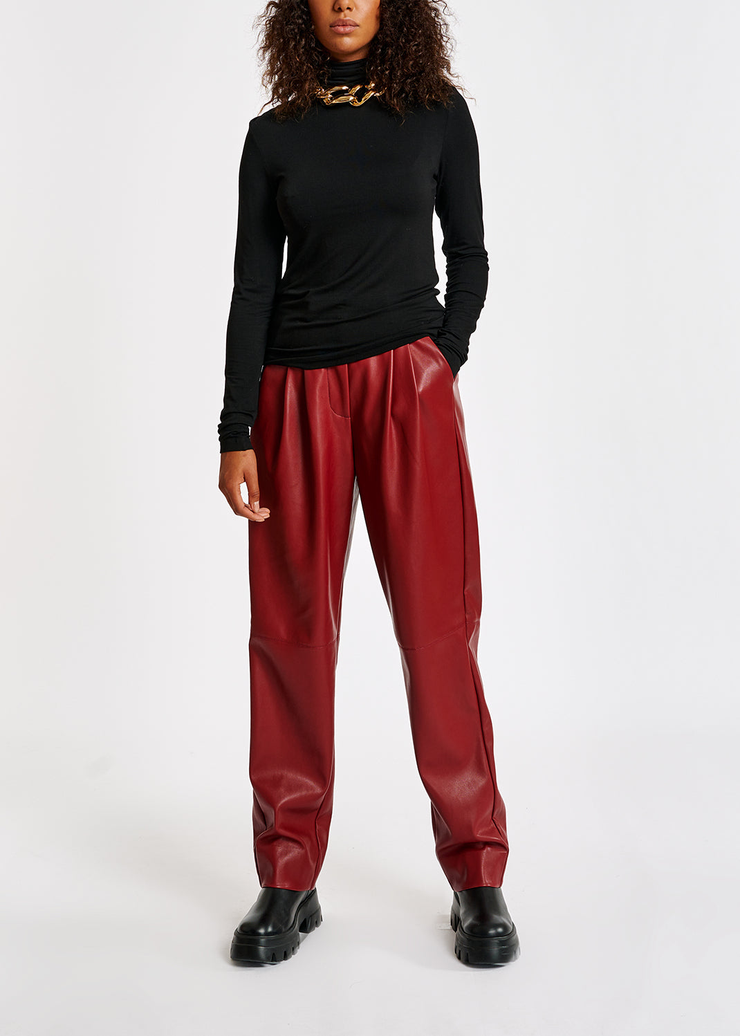 Black turtleneck long-sleeved T-shirt RE—SSENTIEL | Essentiel second hand