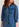Dark blue perforated denim puffed sleeves mini dress Faume - seconde main
