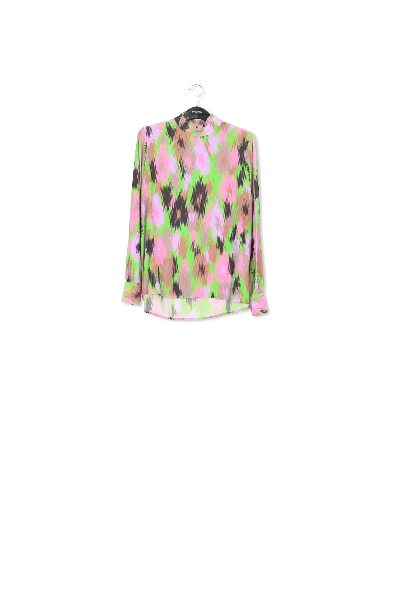 Multicolor high-neck top with leopard print RE—SSENTIEL | Essentiel second hand