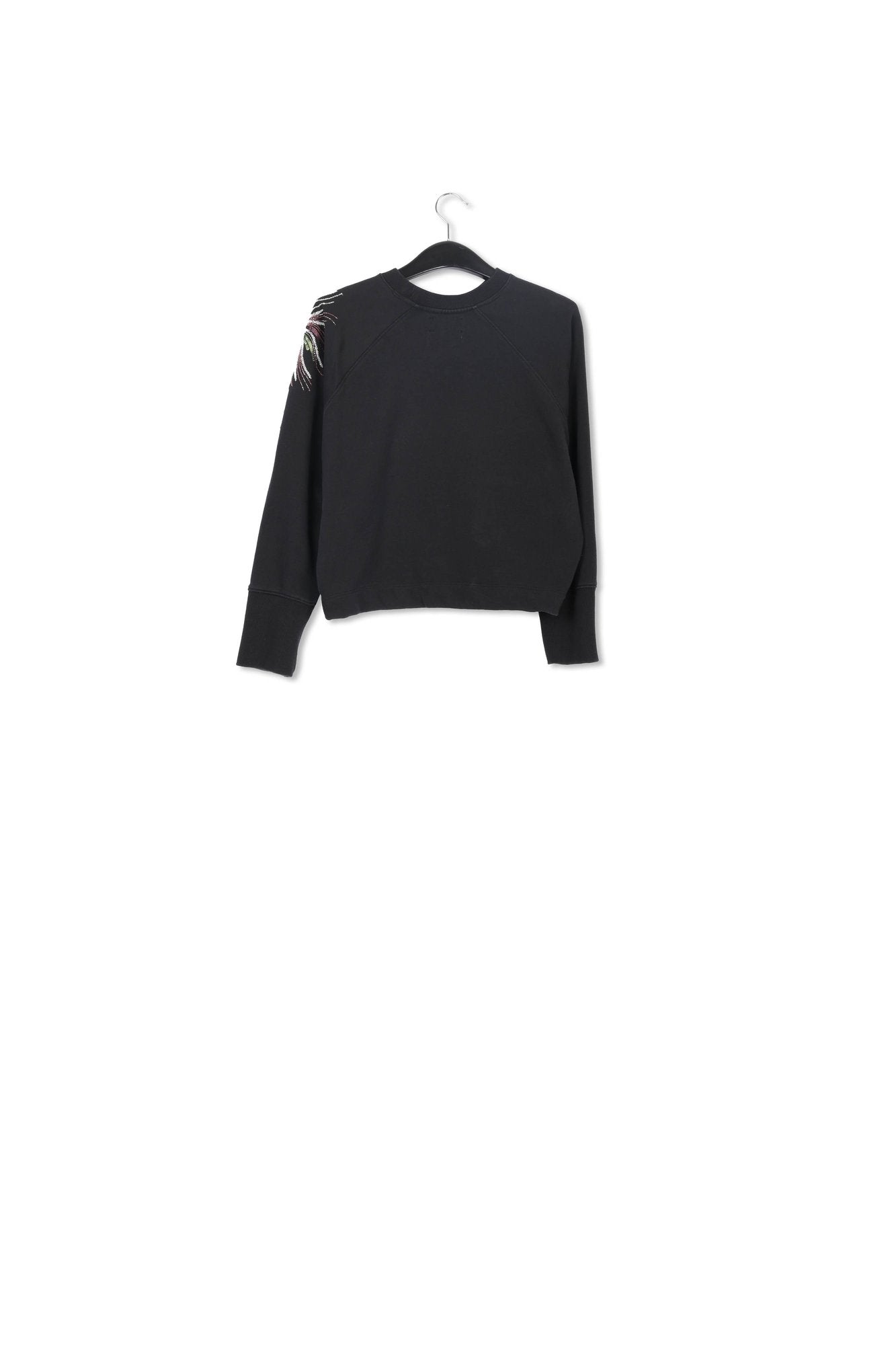 Sweatshirt en coton bio noir à perles et paillettes RE—SSENTIEL | Essentiel second hand