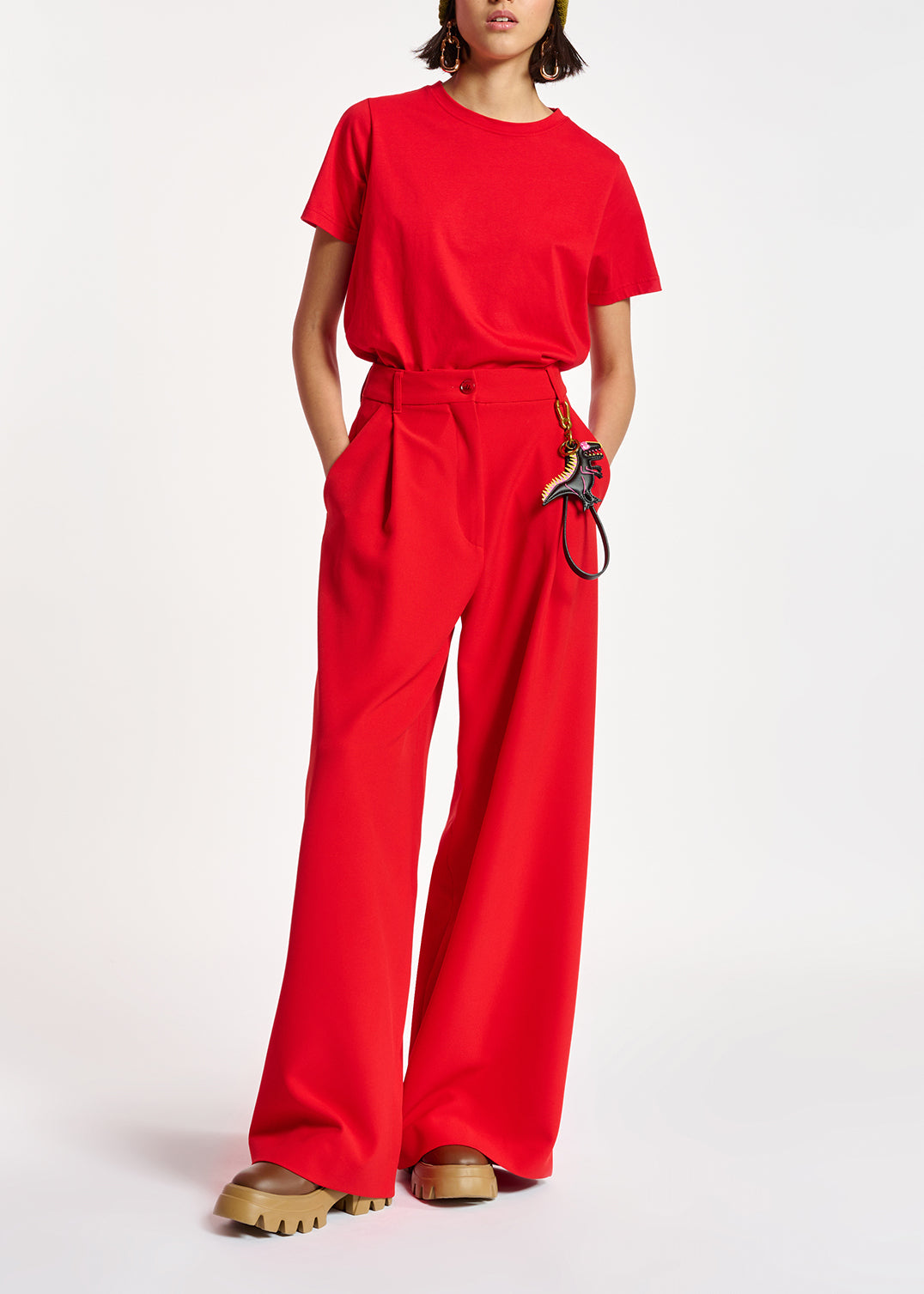 Red organic cotton slogan T-shirt RE—SSENTIEL | Essentiel second hand