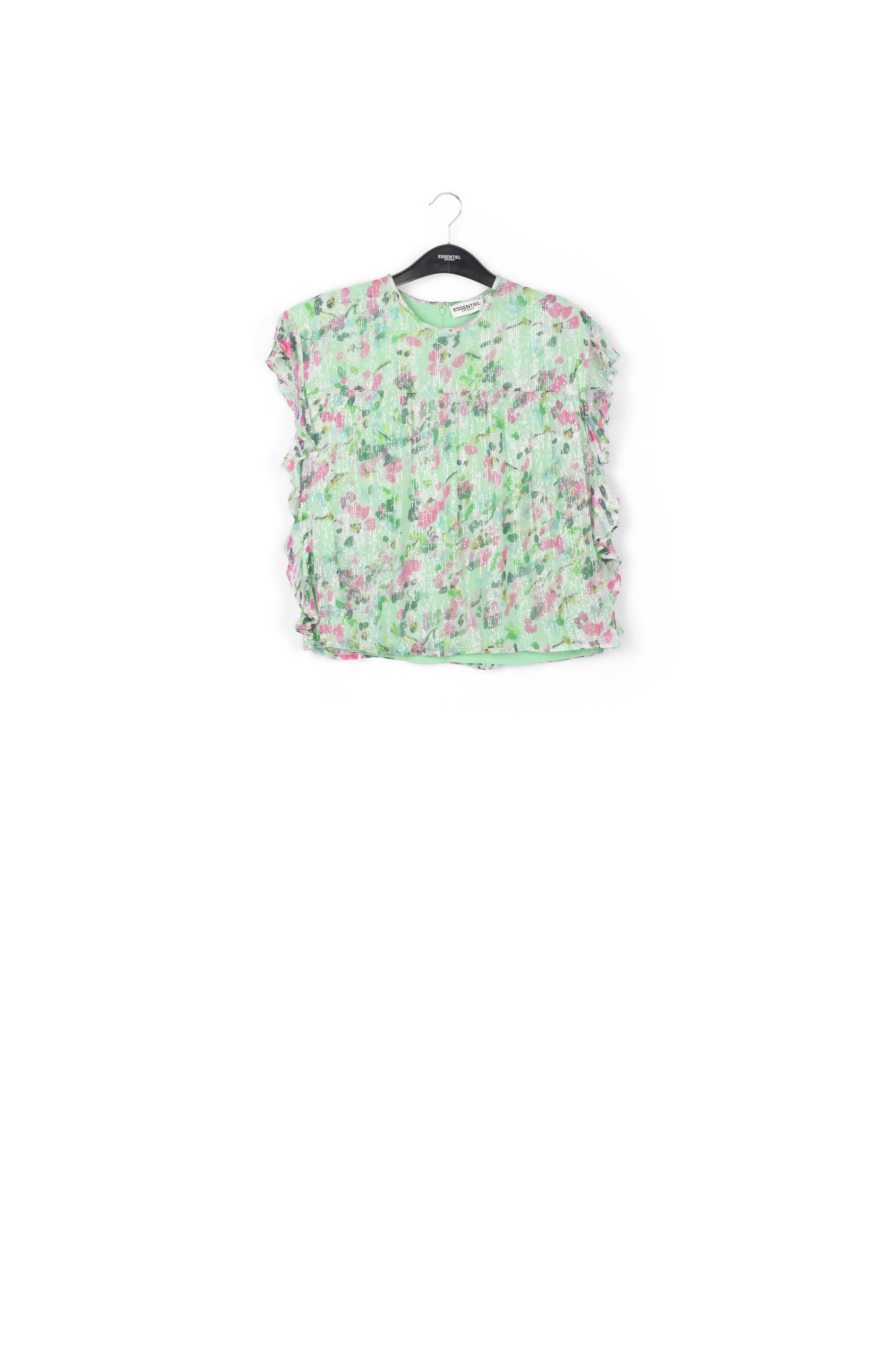 Mint green floral-print top RE—SSENTIEL | Essentiel second hand