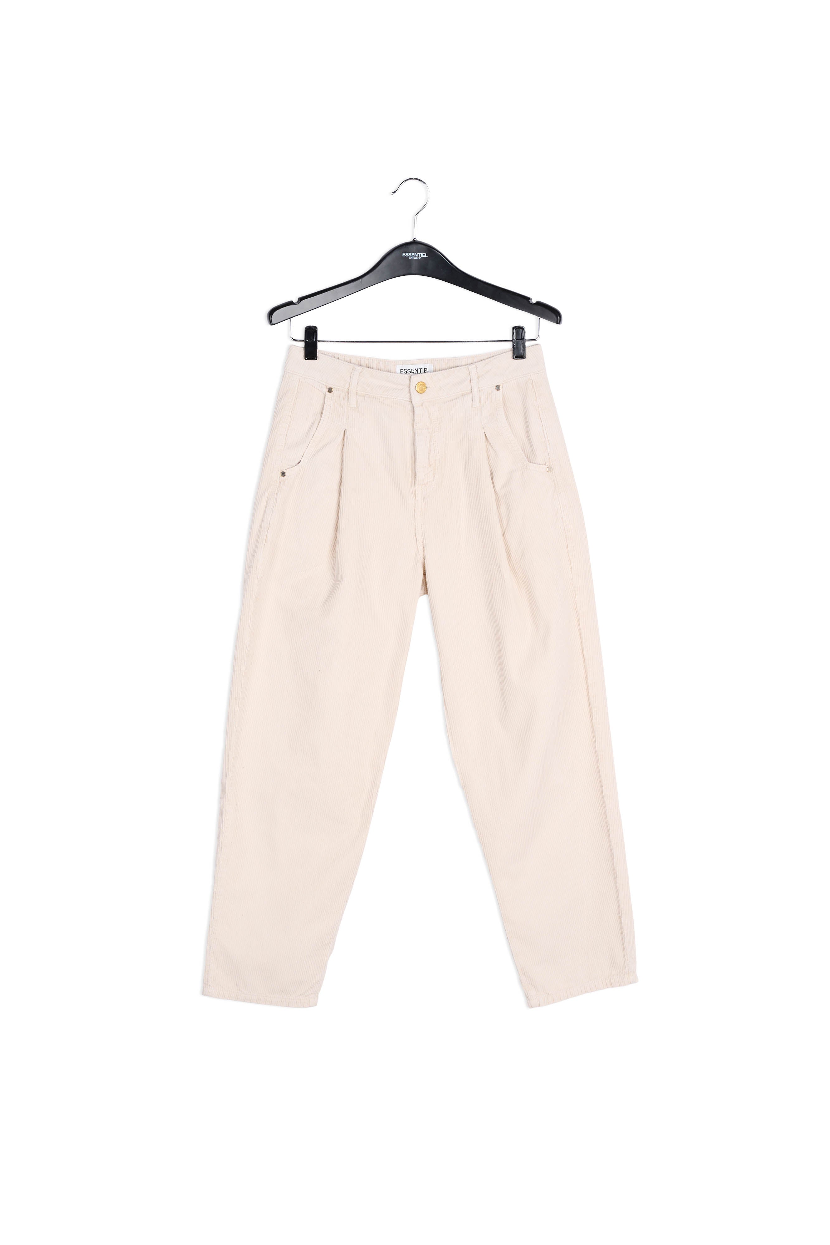 Pantalon en velours côtelé de coton beige RE—SSENTIEL | Essentiel second hand
