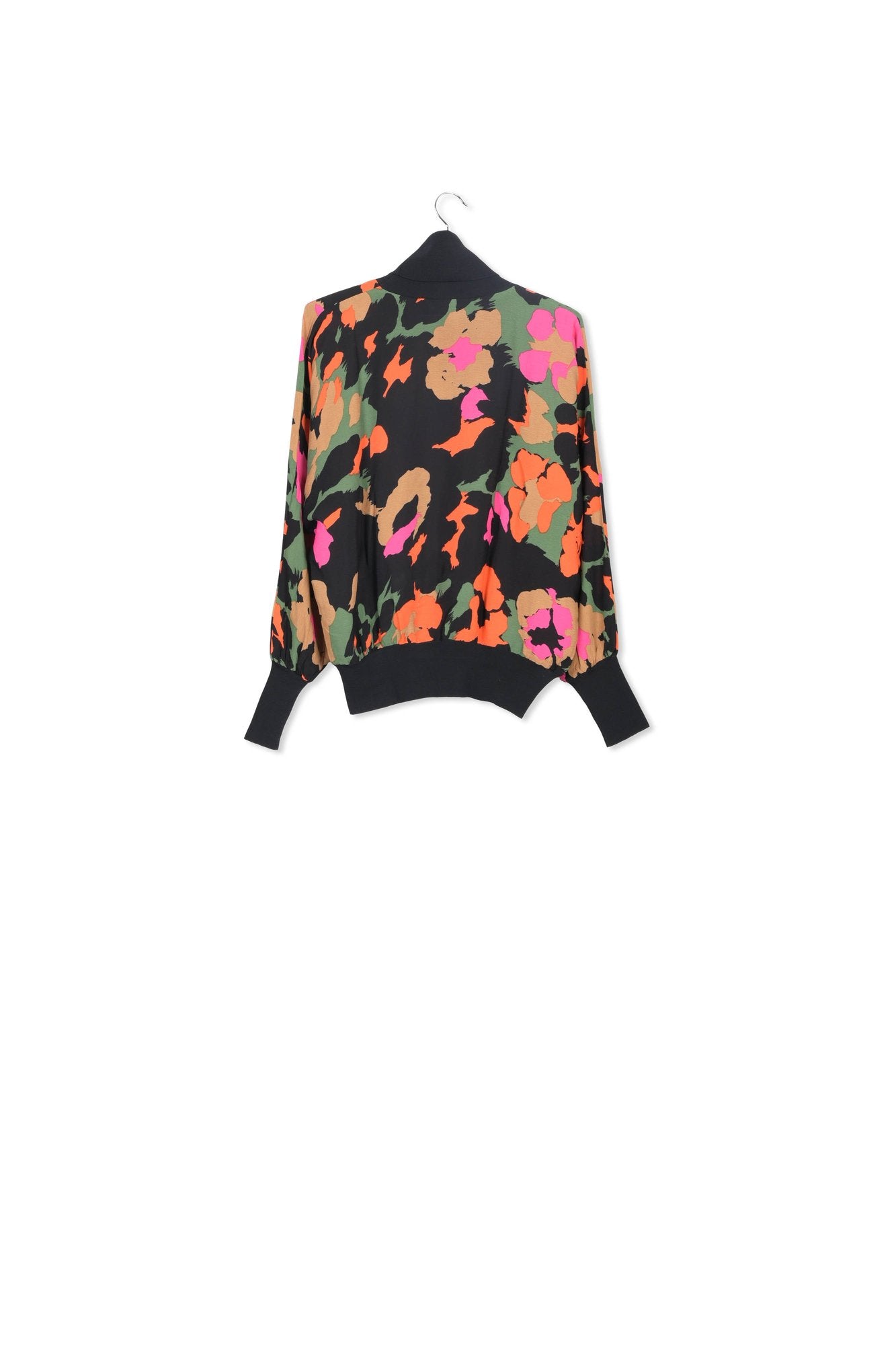 Top noir abstrait à bords côtelés RE—SSENTIEL | Essentiel second hand