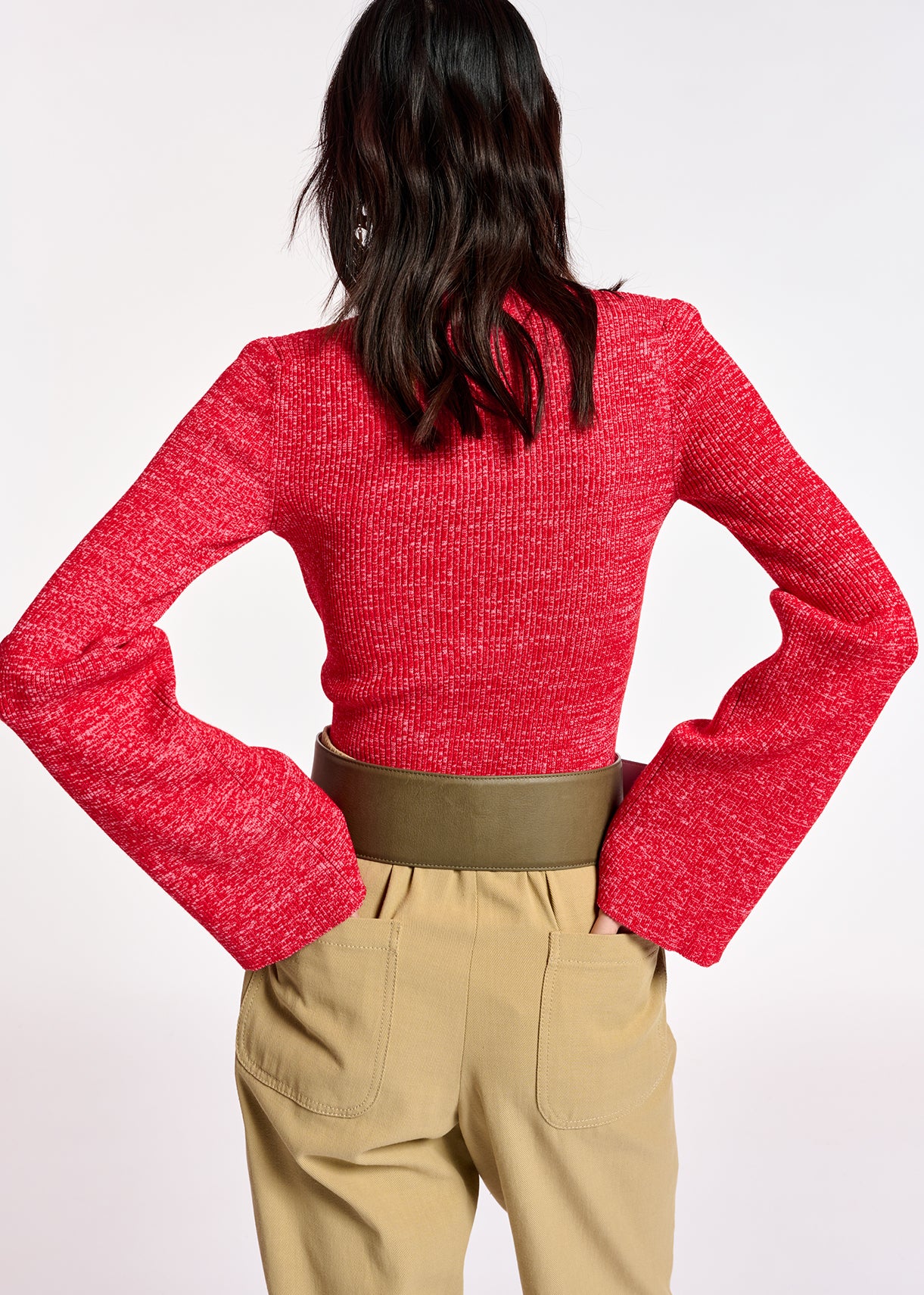 Pull en tricot mêlé rouge et rose RE—SSENTIEL | Essentiel second hand
