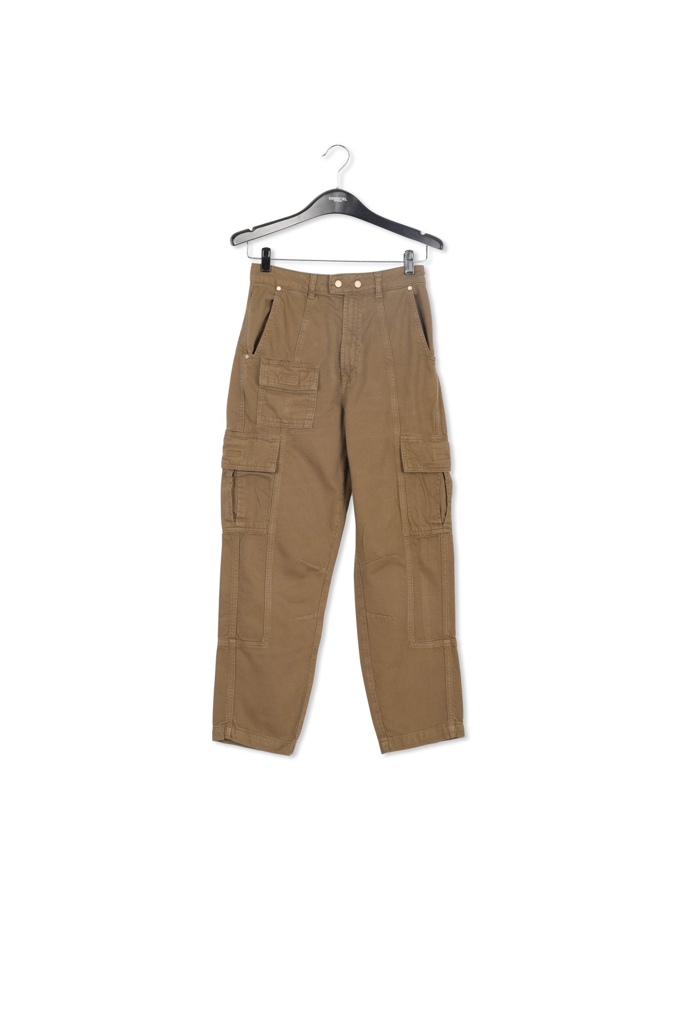 Khaki straight-leg cargo jeans RE—SSENTIEL | Essentiel second hand