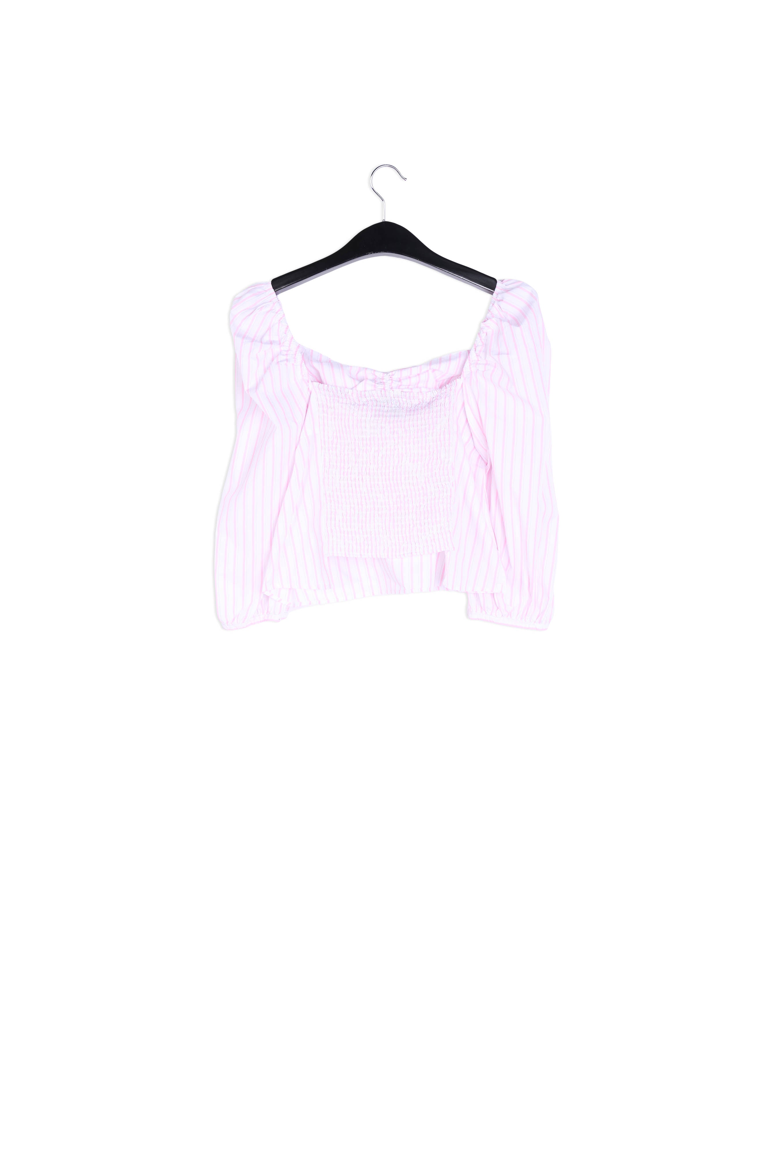 White puff sleeve cotton top RE—SSENTIEL | Essentiel second hand