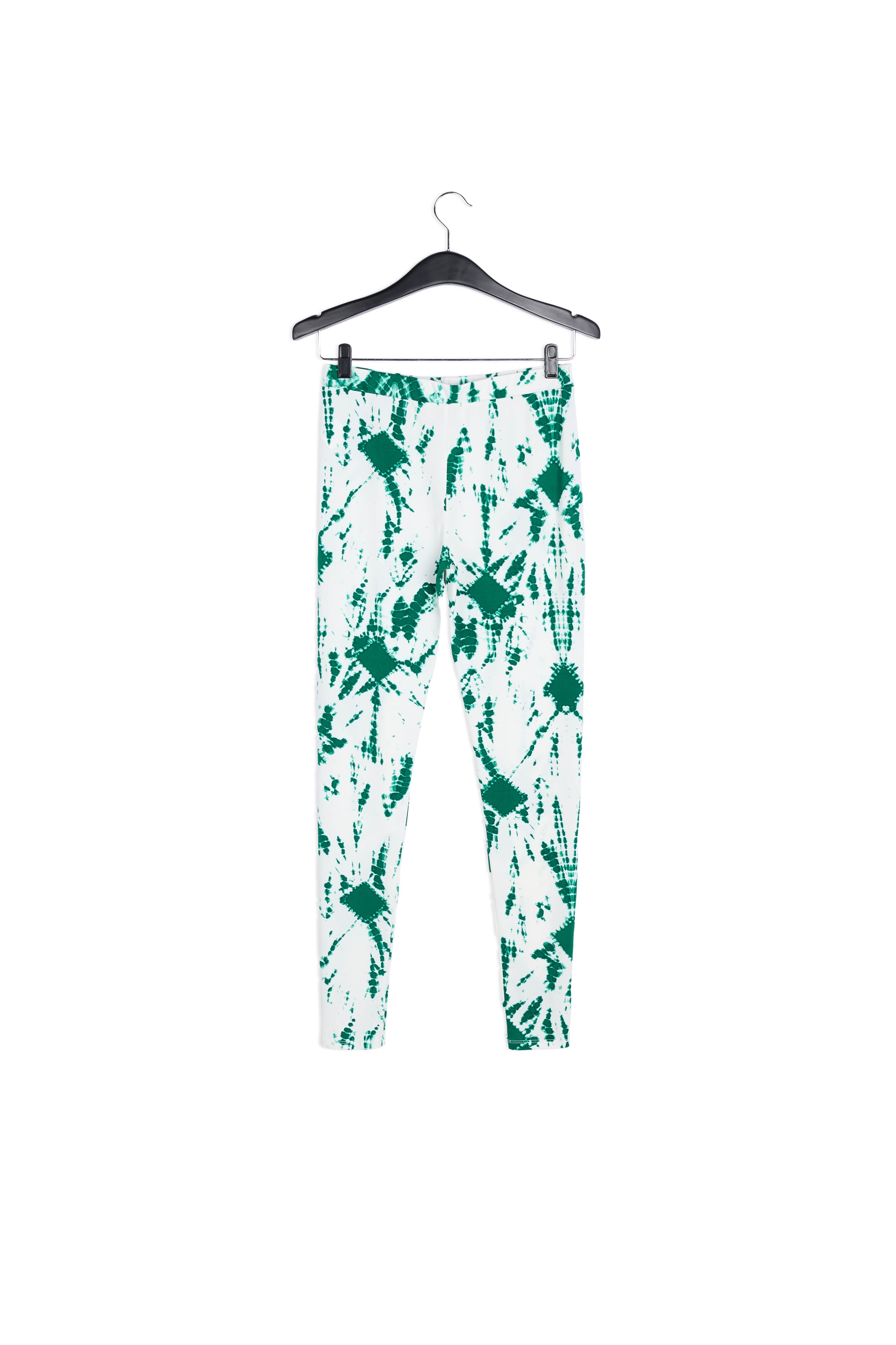Gebroken witte en groene tie-dyed legging RE—SSENTIEL | Essentiel second hand