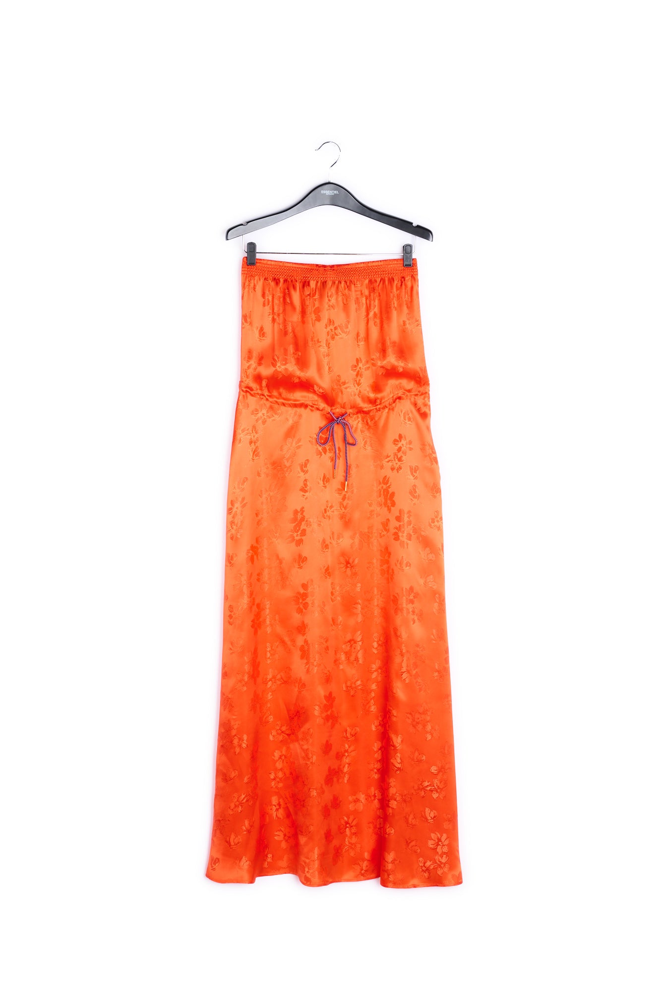 Orange floral-print jacquard maxi dress RE—SSENTIEL | Essentiel second hand