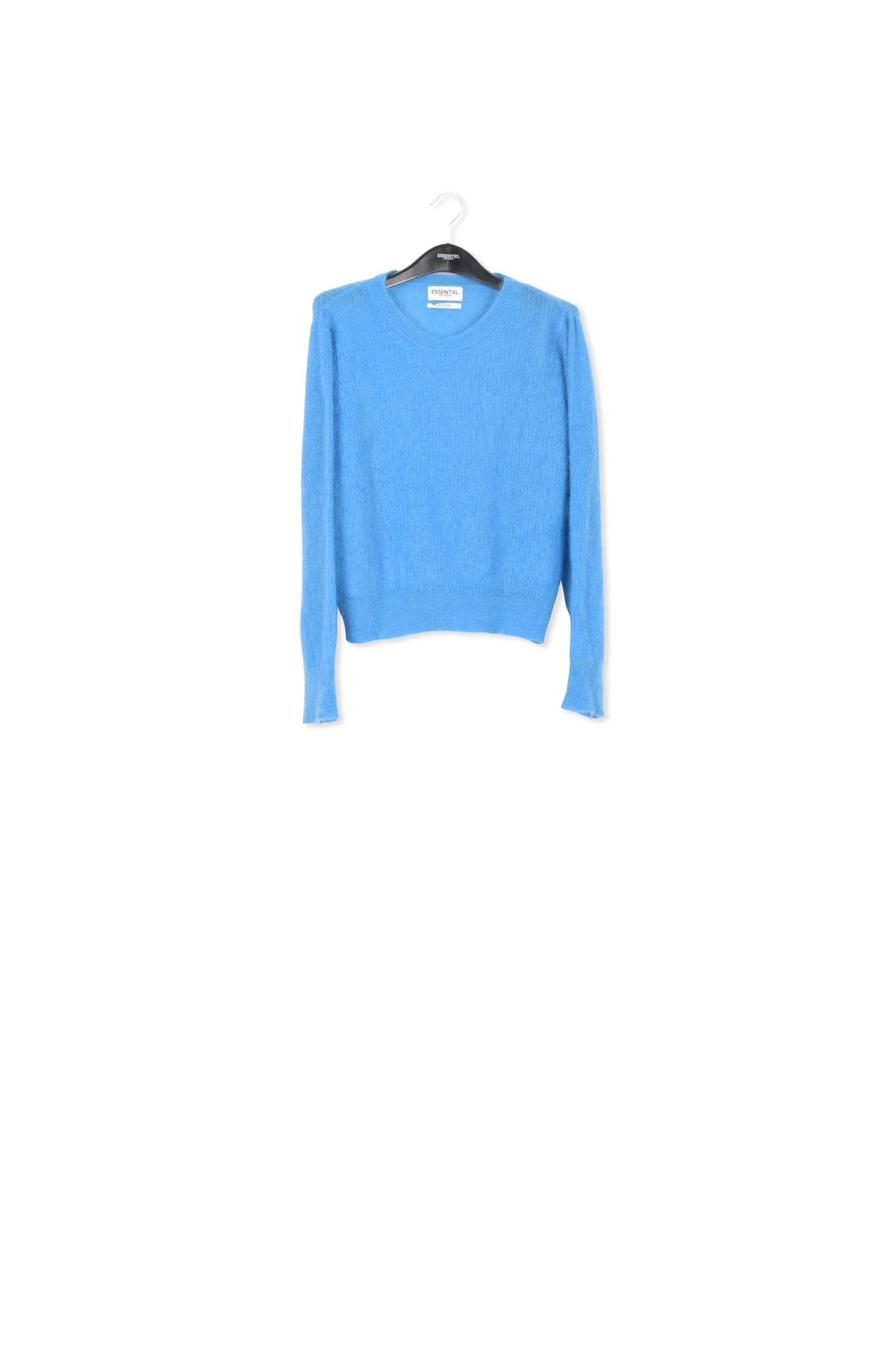Blue mohair-blend knit sweater with puffed shoulders RE—SSENTIEL | Essentiel second hand