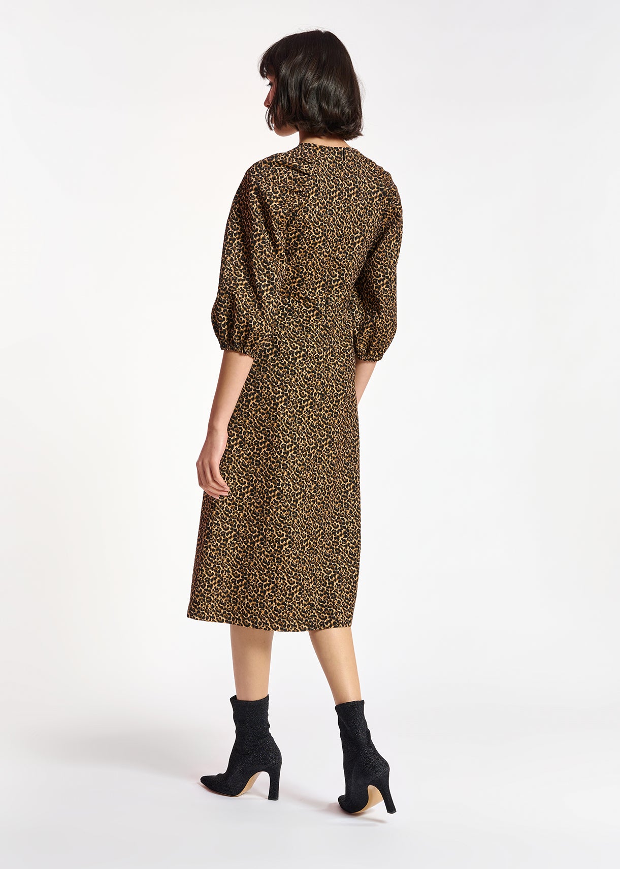 Jacquard midi-length dress with leopard motif RE—SSENTIEL | Essentiel second hand