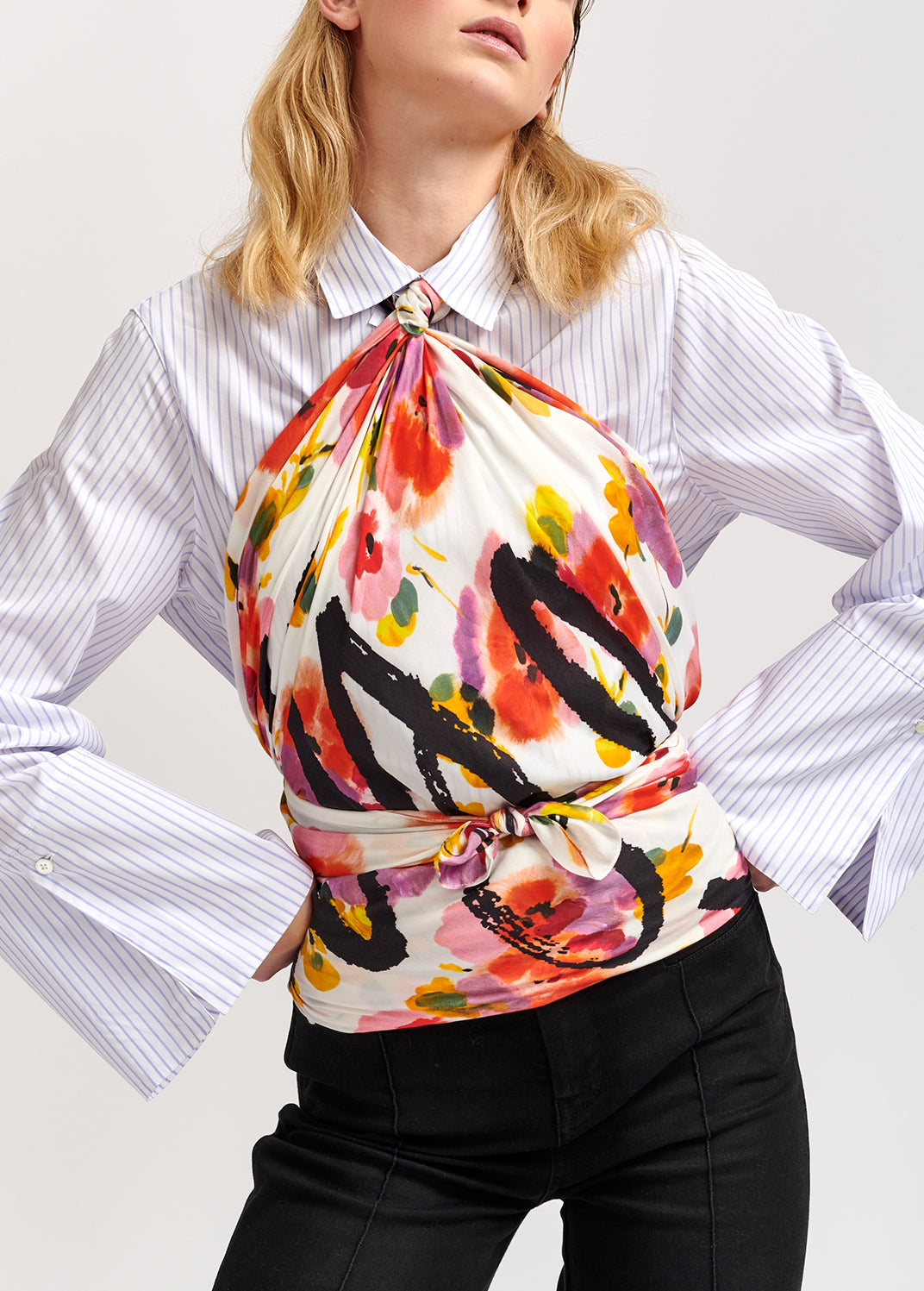 Off-white floral scarf RE—SSENTIEL | Essentiel second hand