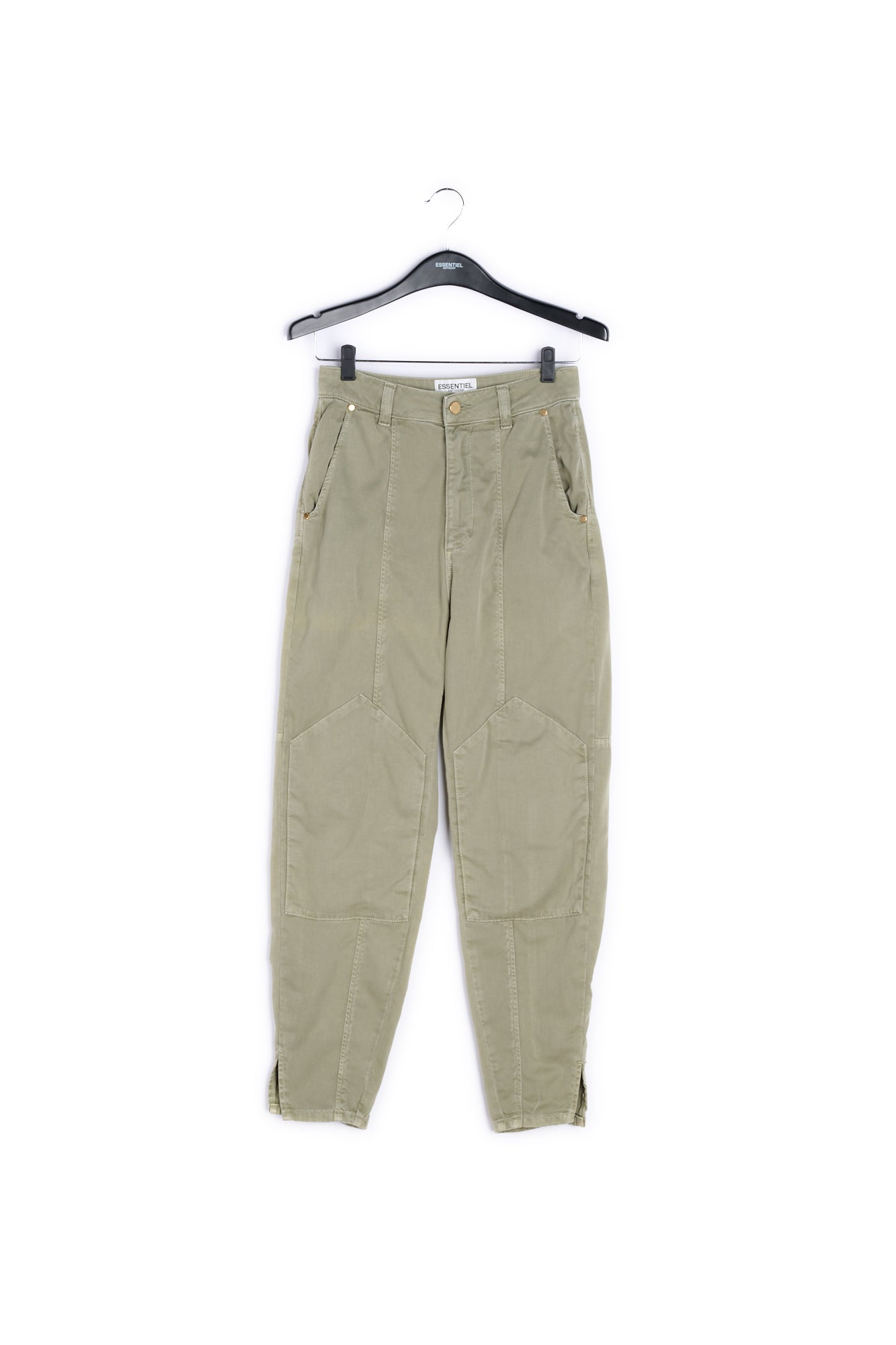 Khaki green denim cargo pants RE—SSENTIEL | Essentiel second hand