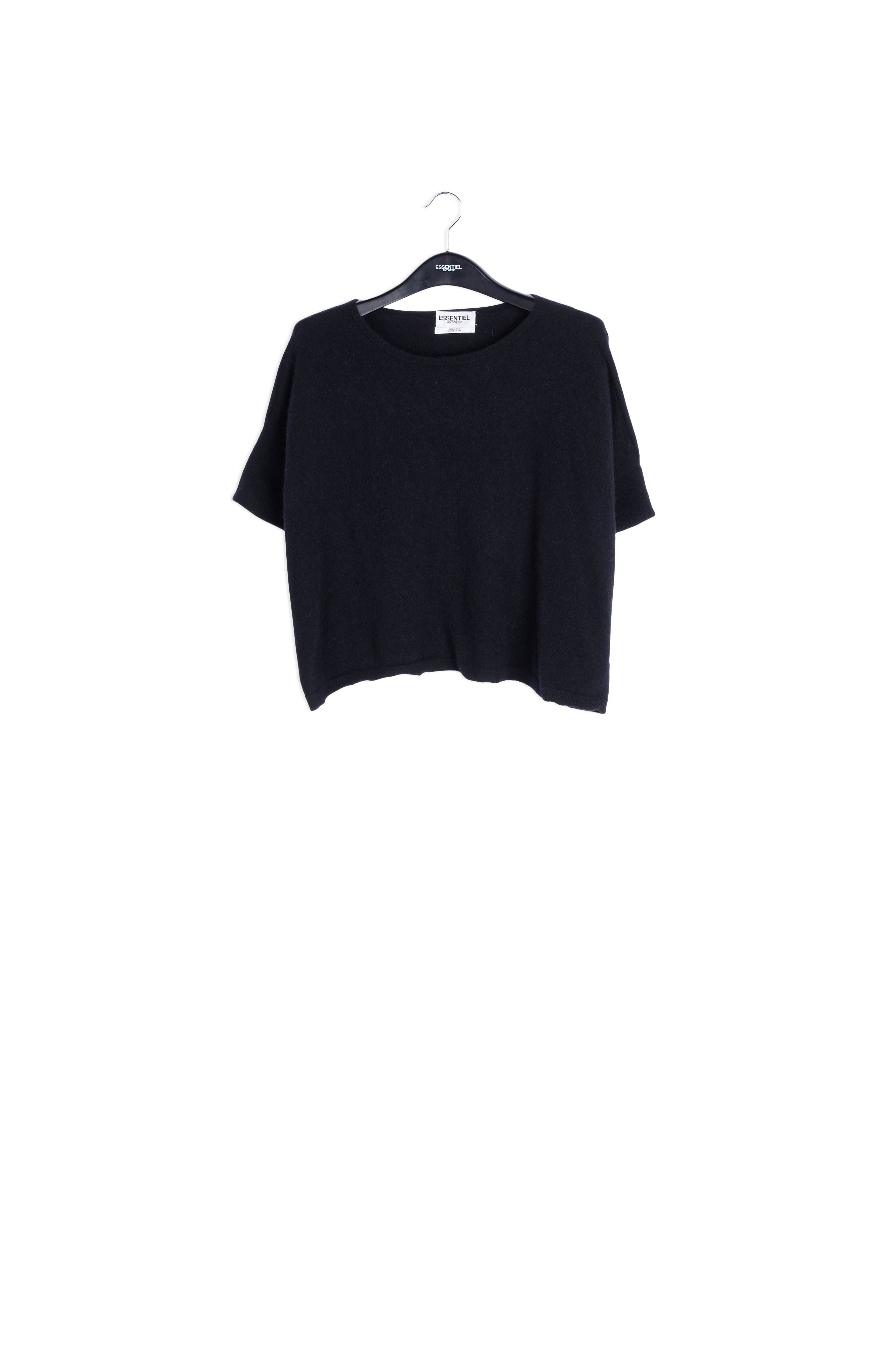 Top noir oversize tricoté en cachemire mélangée RE—SSENTIEL | Essentiel second hand