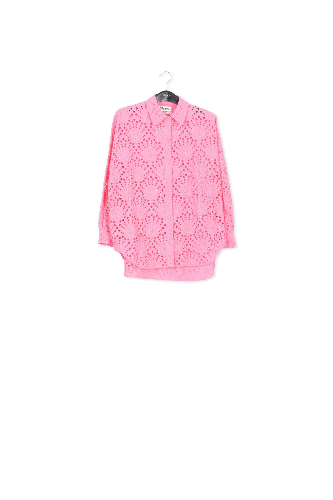Pink broderie anglaise cotton shirt RE—SSENTIEL | Essentiel second hand