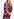Fuchsia, black and white abstract print midi dress Faume - seconde main