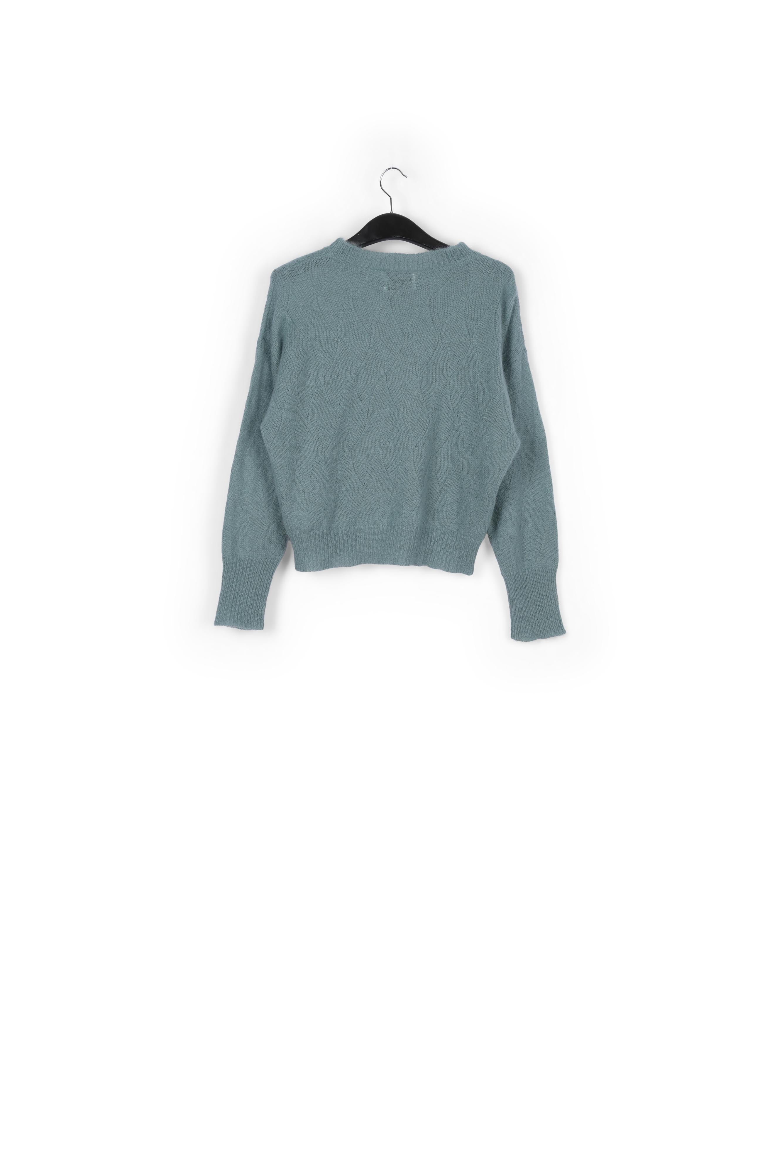 Blue ajour-knitted mohair sweater RE—SSENTIEL | Essentiel second hand
