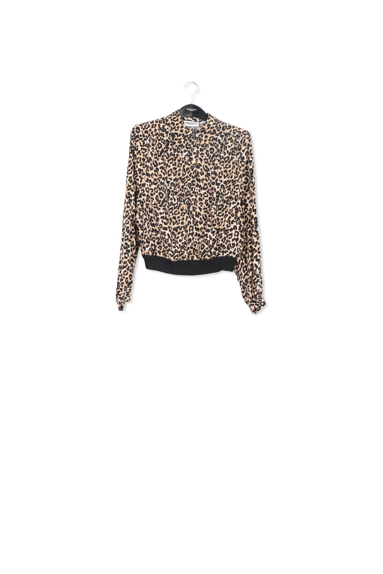 Brown leopard-print polo top RE—SSENTIEL | Essentiel second hand