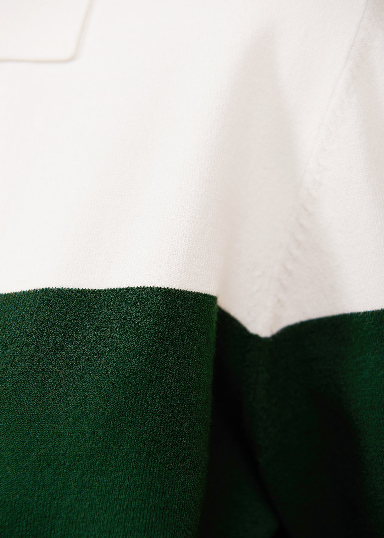 Dark green and white knitted polo top RE—SSENTIEL | Essentiel second hand