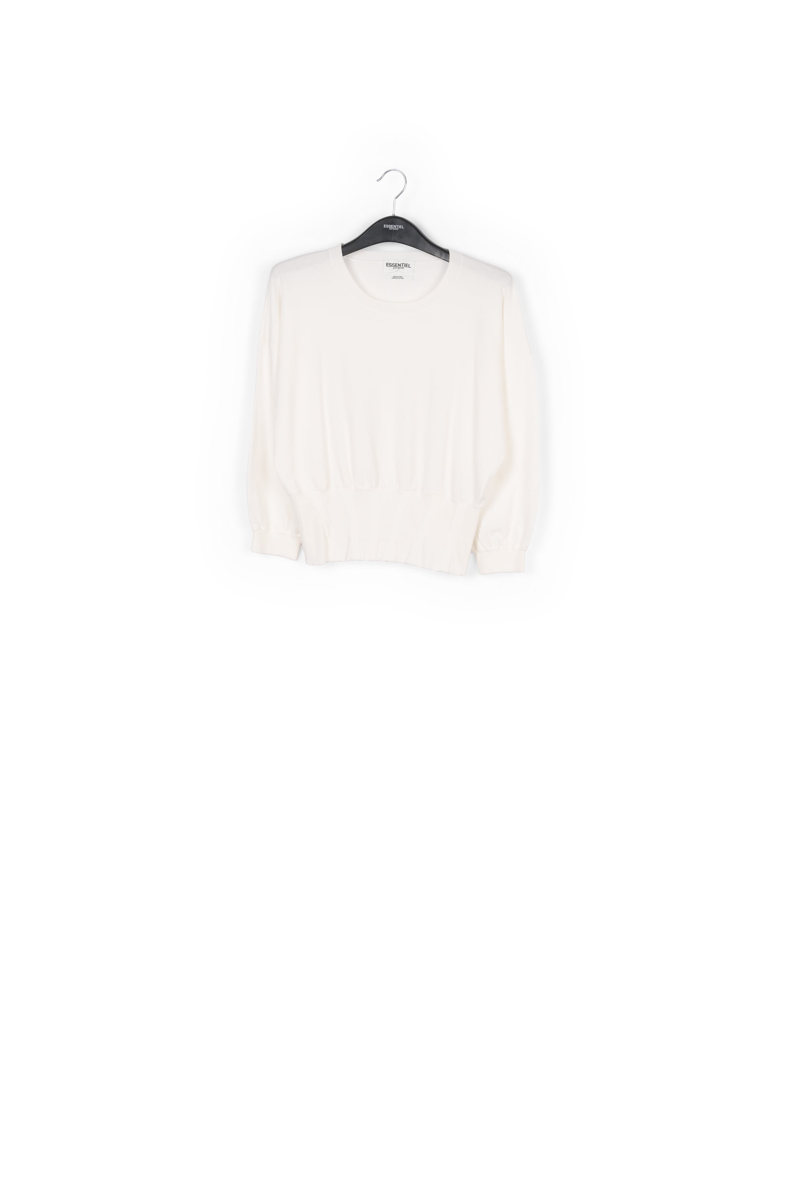 White knitted sweater with fitted waist RE—SSENTIEL | Essentiel second hand