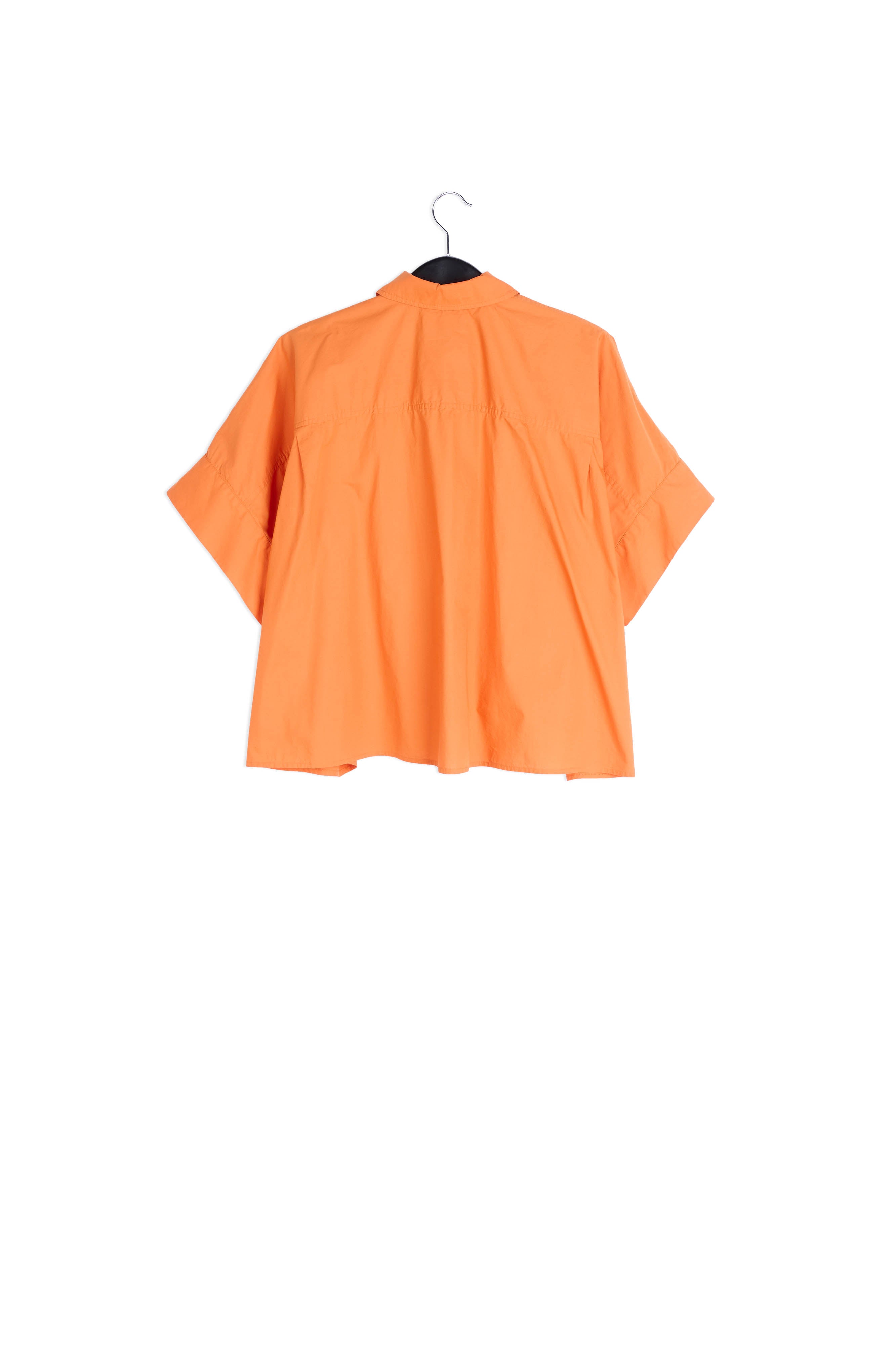 Orange oversized cotton-poplin buttoned shirt RE—SSENTIEL | Essentiel second hand