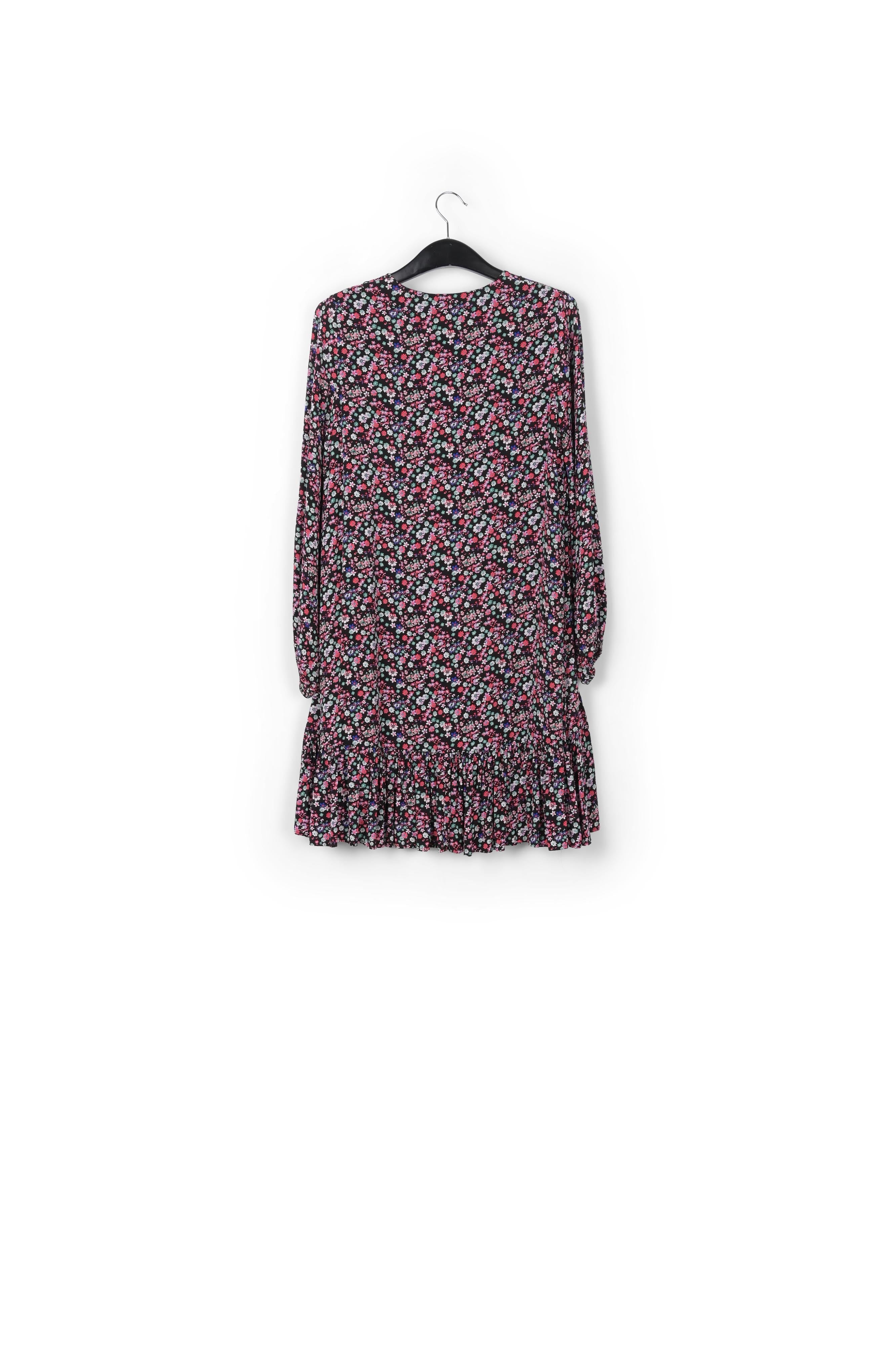 Black floral-print mini dress RE—SSENTIEL | Essentiel second hand