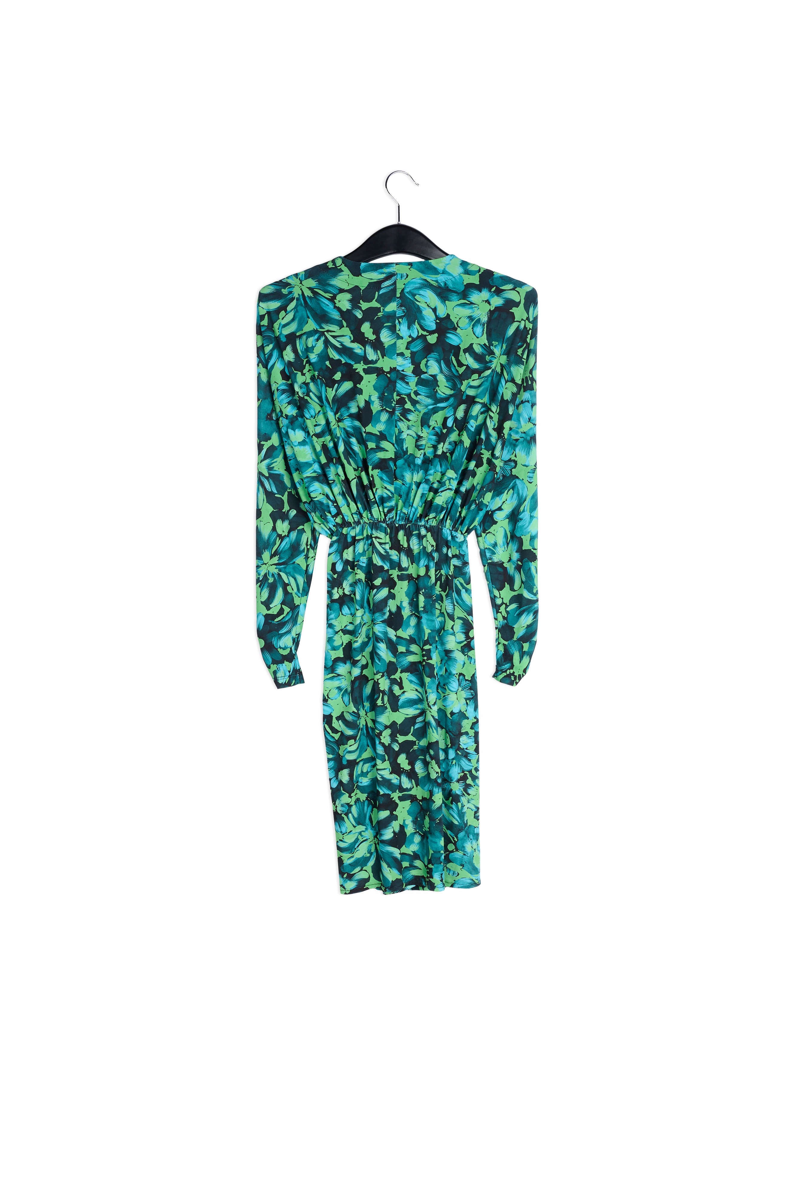 Green and blue fitted wrap dress RE—SSENTIEL | Essentiel second hand