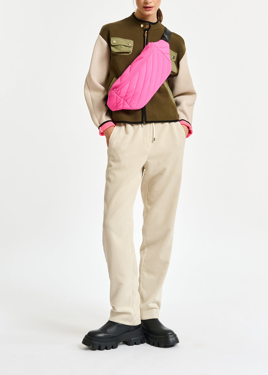 Off-white tapered corduroy pants RE—SSENTIEL | Essentiel second hand