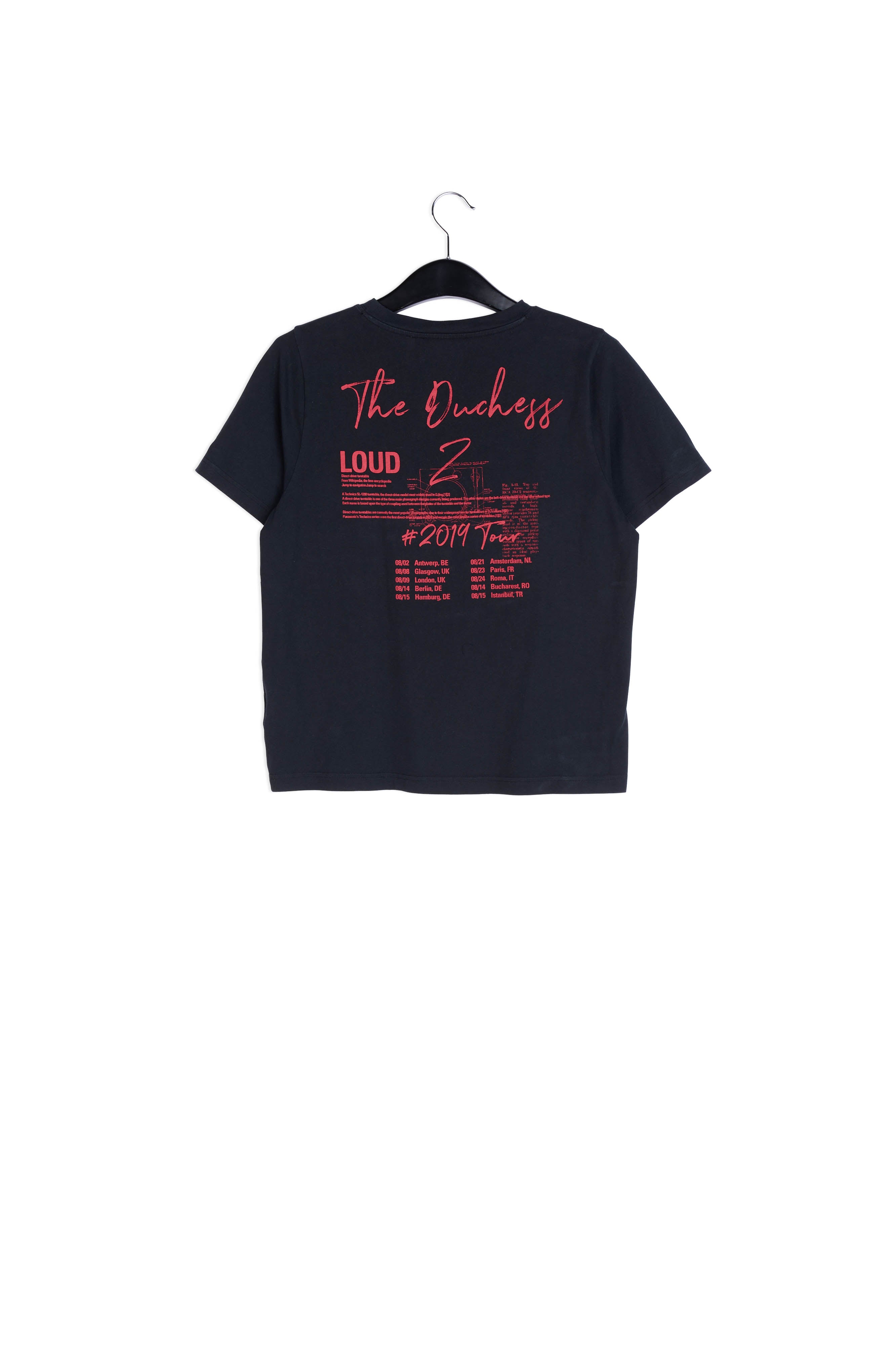 Black cotton T-shirt with 'Fury'-print RE—SSENTIEL | Essentiel second hand