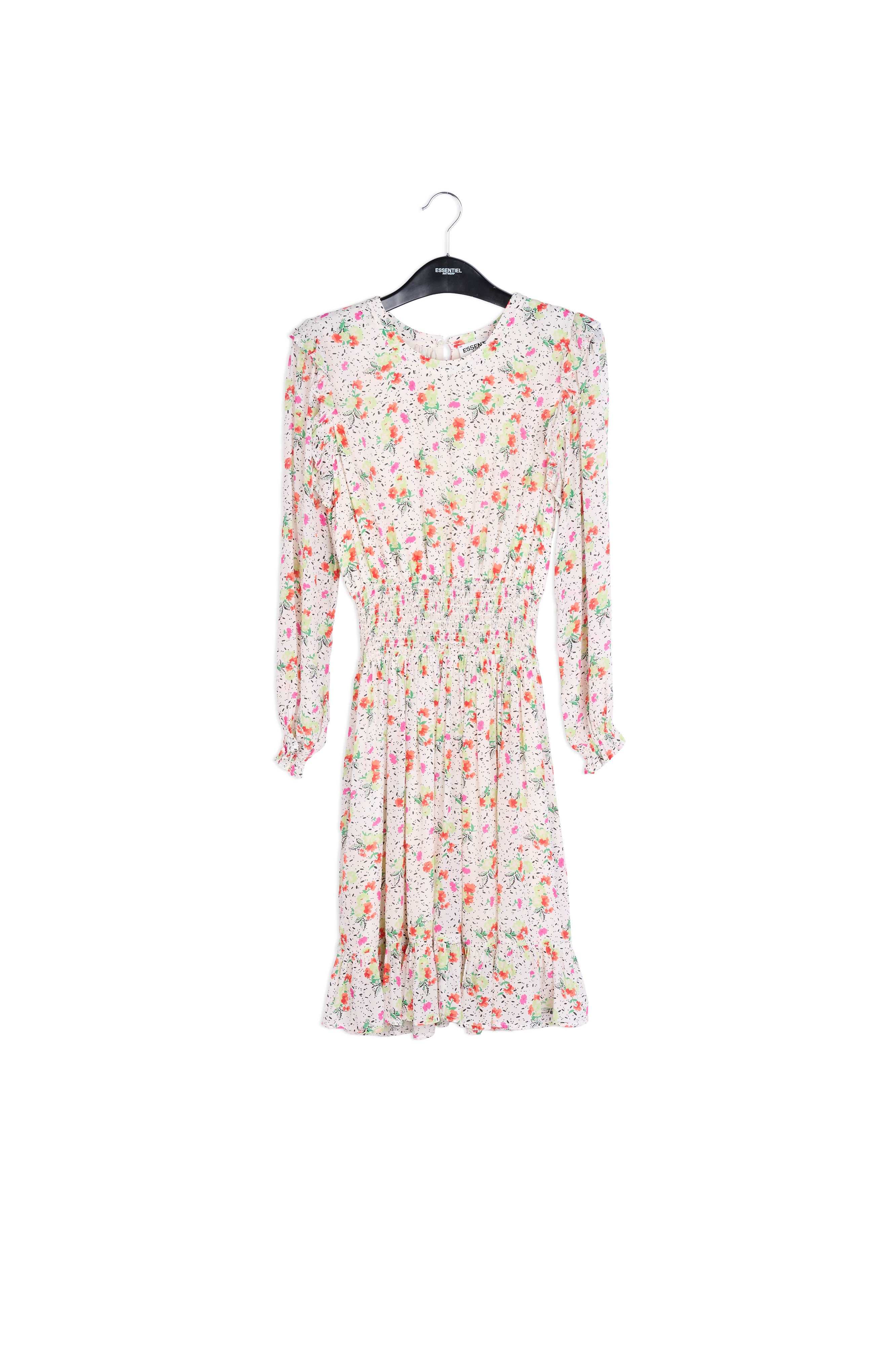 Off-white floral print midi dress RE—SSENTIEL | Essentiel second hand