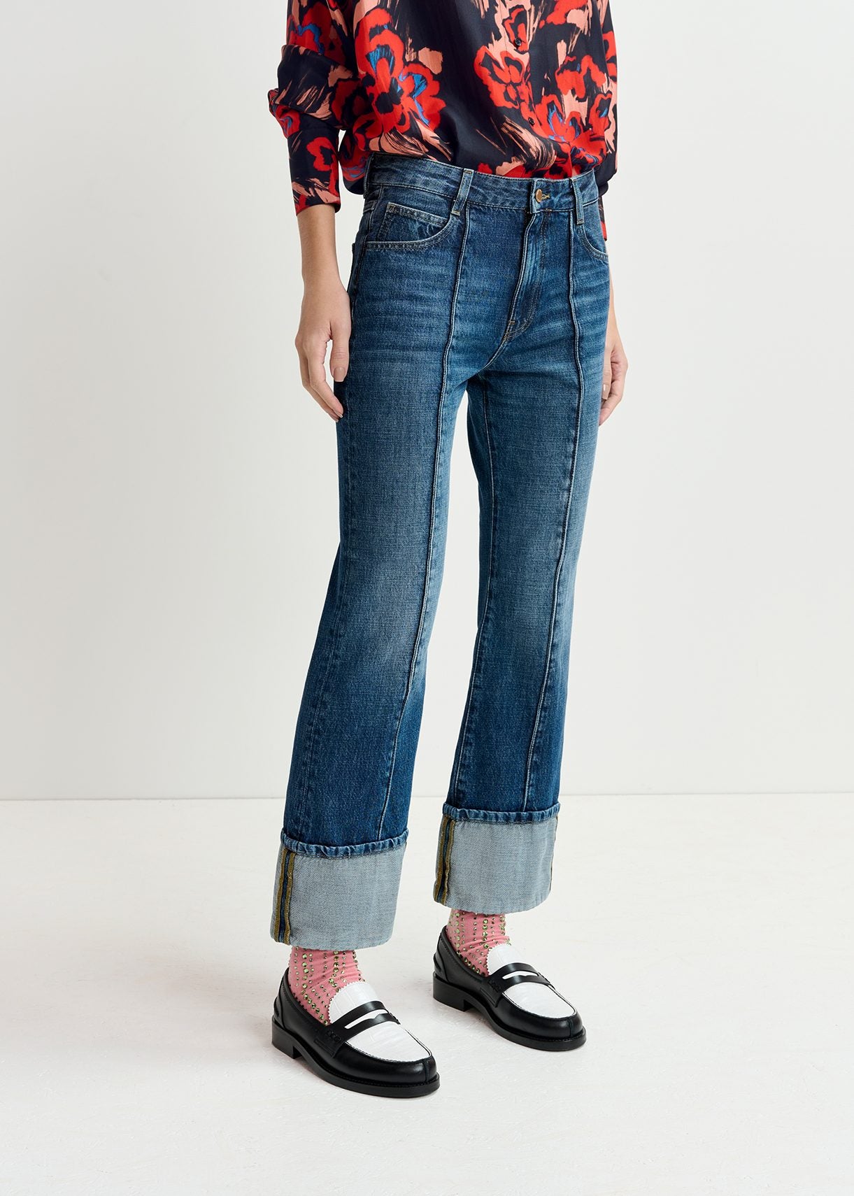 Jean kick flare bleu à  revers RE—SSENTIEL | Essentiel second hand