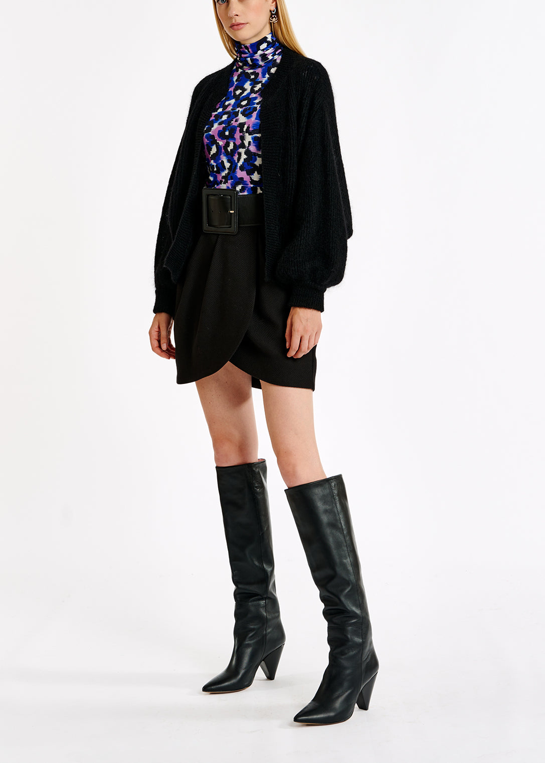 Cardigan noir en mohair et laine RE—SSENTIEL | Essentiel second hand