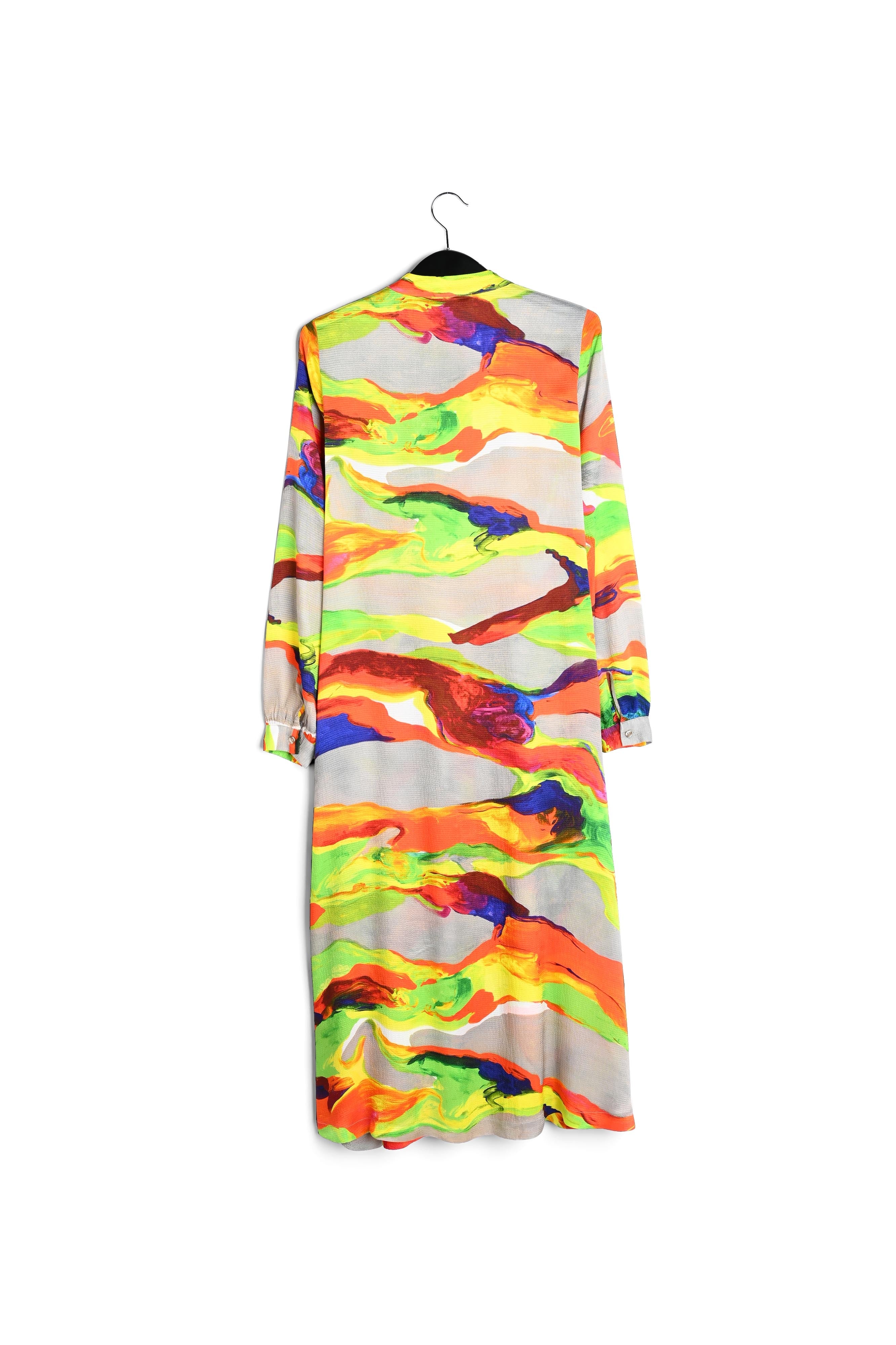 Kleurrijke midi-hemdjurk met verfstrepen RE—SSENTIEL | Essentiel second hand