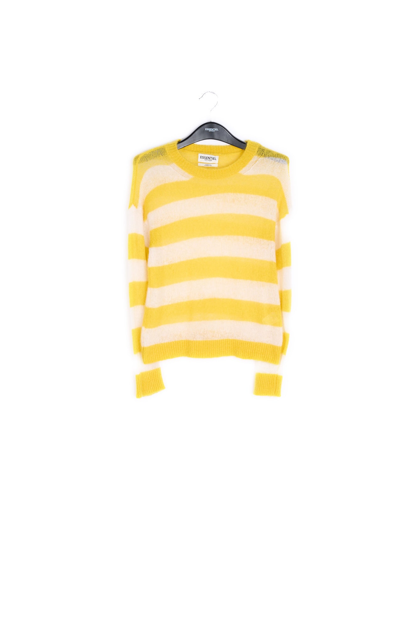 Orange and off-white striped light knit sweater RE—SSENTIEL | Essentiel second hand