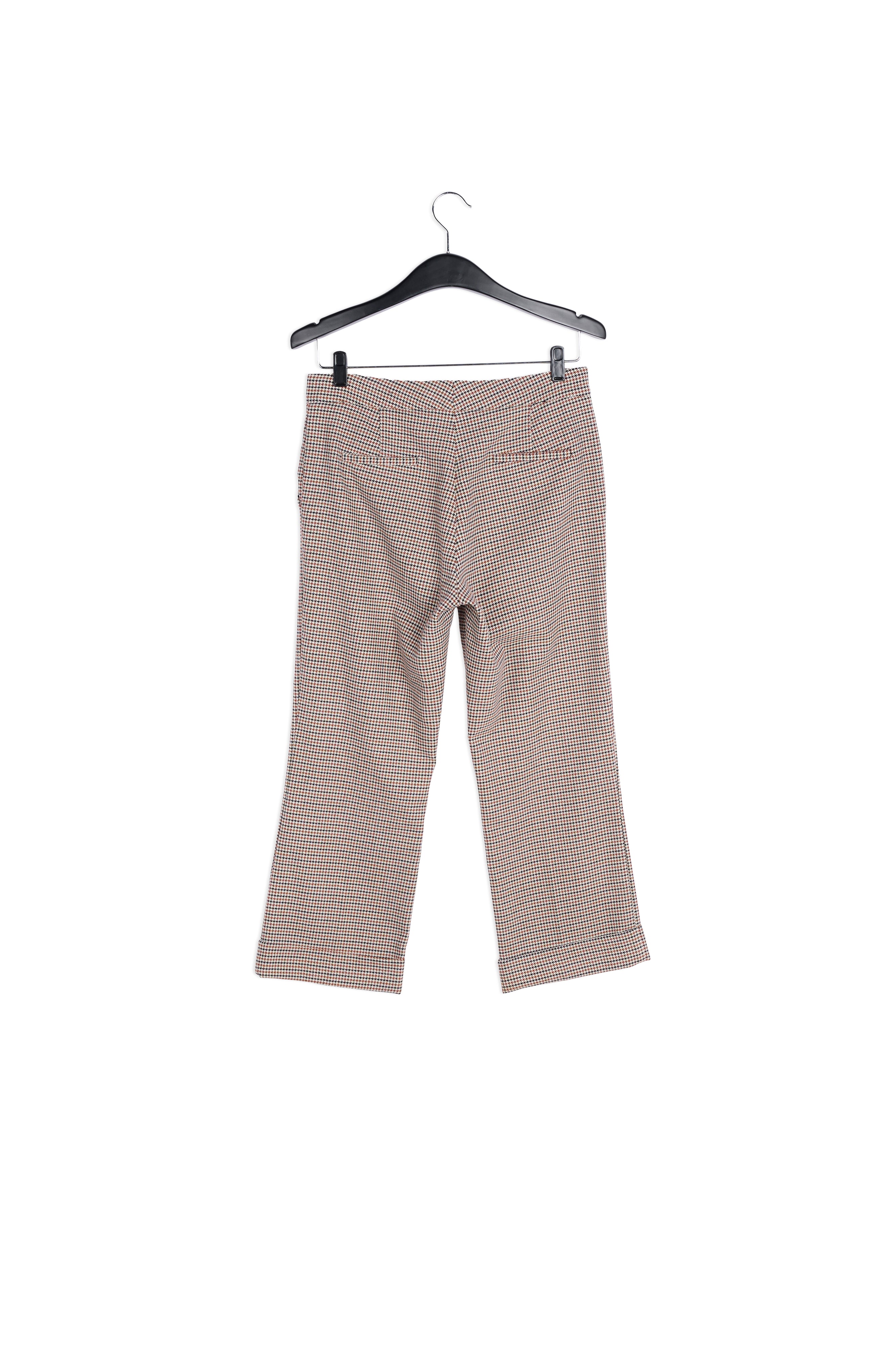 Pantalon 7/8ème pied-de-poule marron avec ourlet replié RE—SSENTIEL | Essentiel second hand