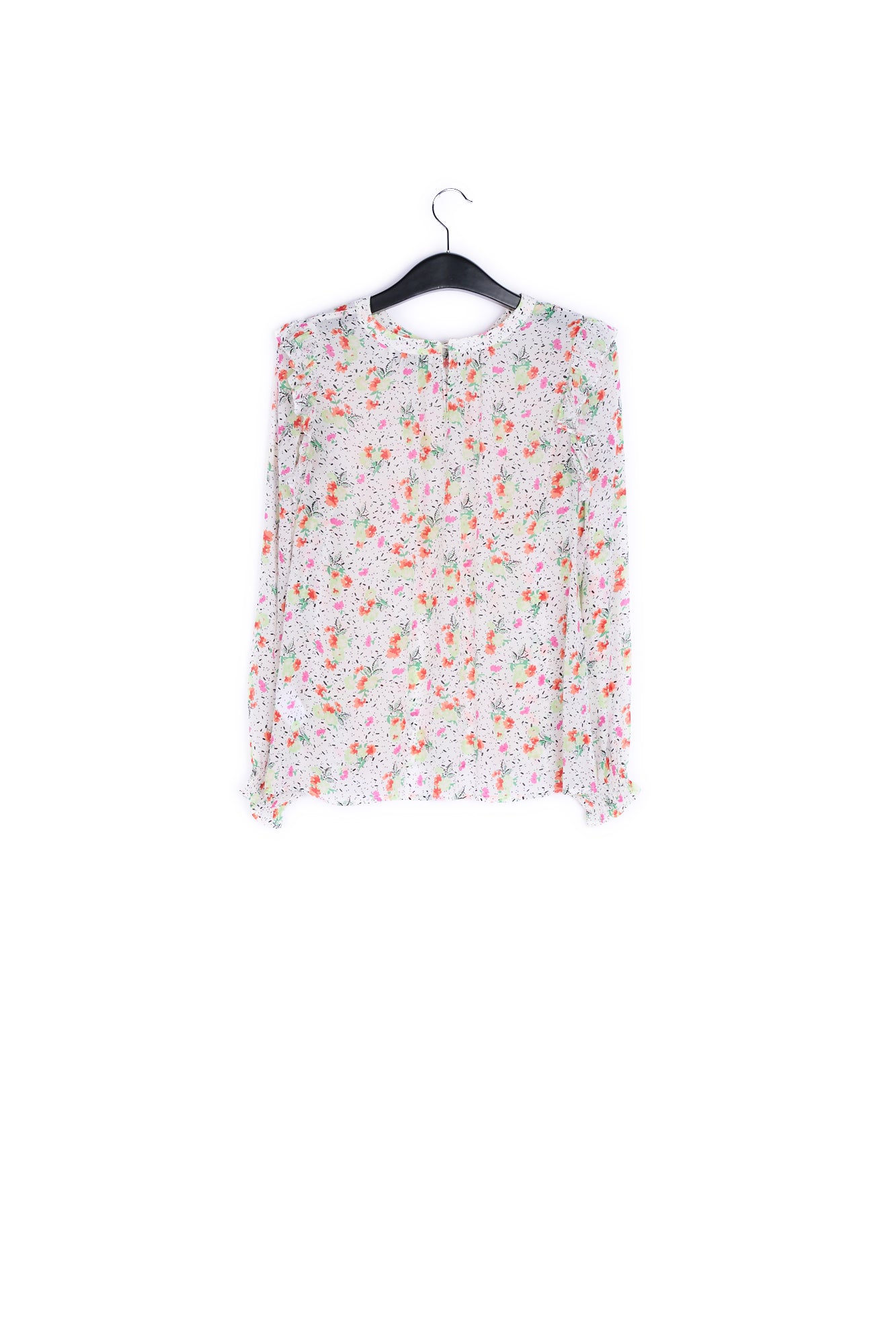 Off-white floral-print frilled top RE—SSENTIEL | Essentiel second hand