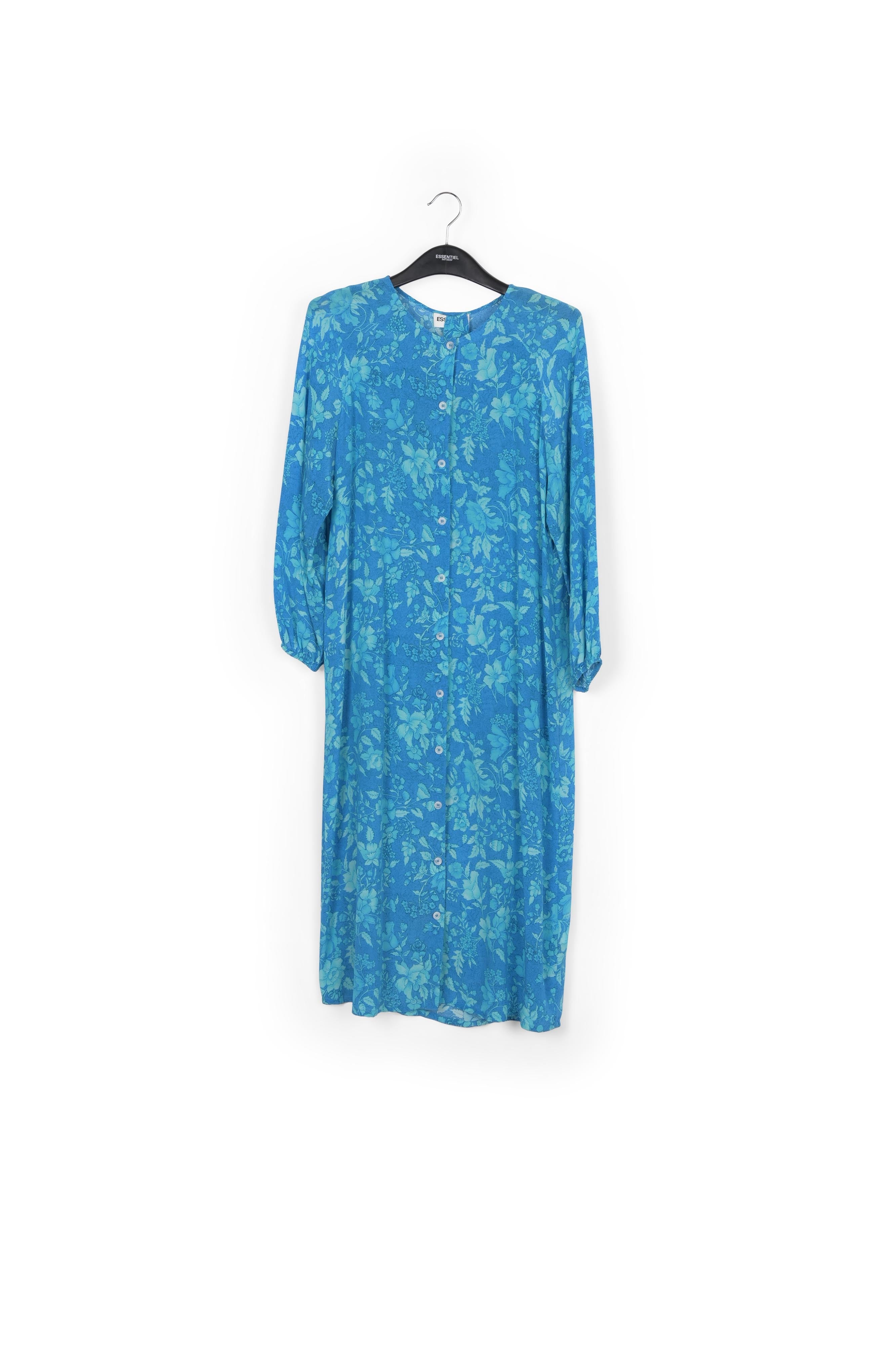 Printed blue silk shirt dress RE—SSENTIEL | Essentiel second hand