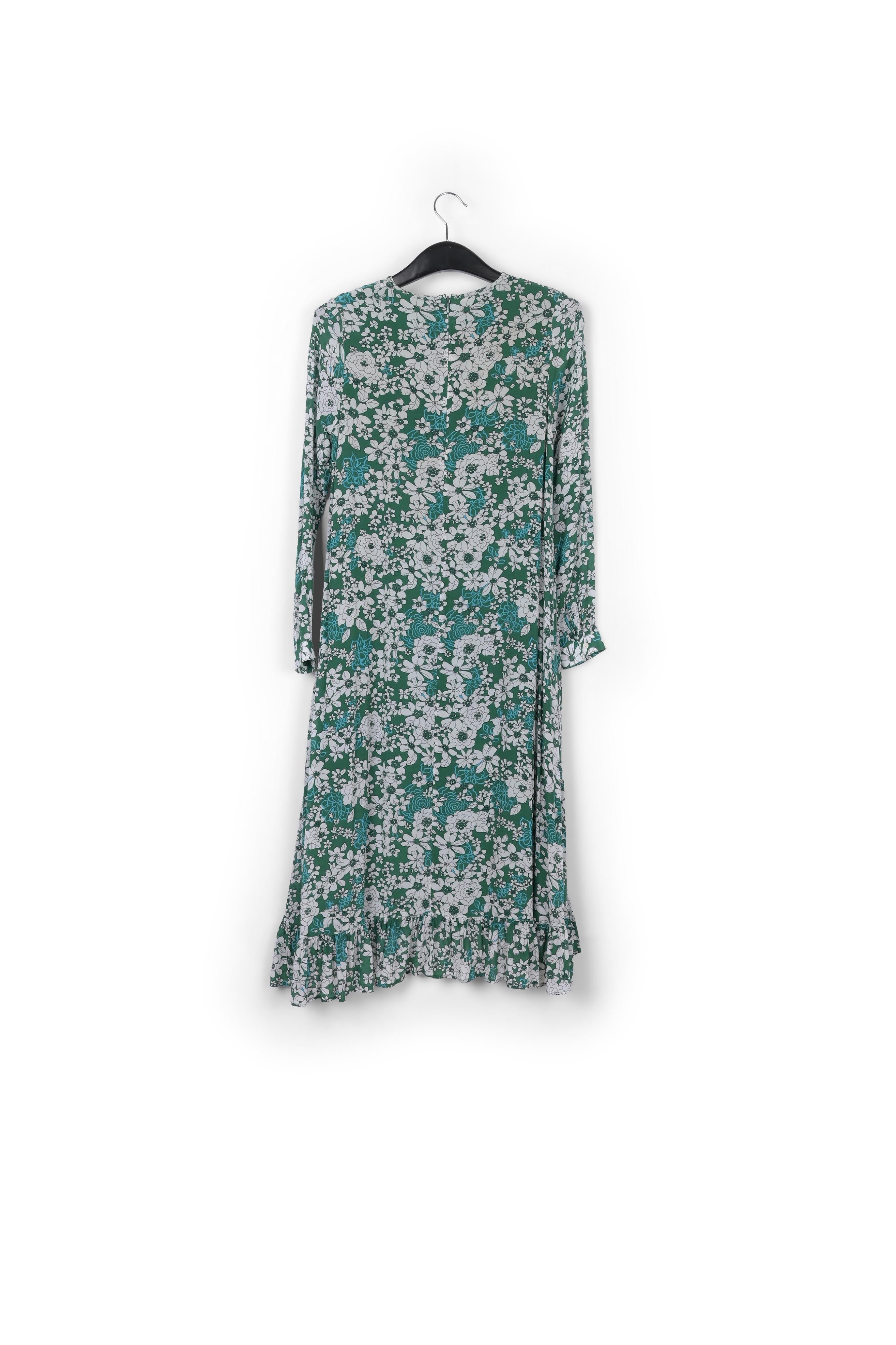 Robe mi-longue à imprimé floral vert RE—SSENTIEL | Essentiel second hand