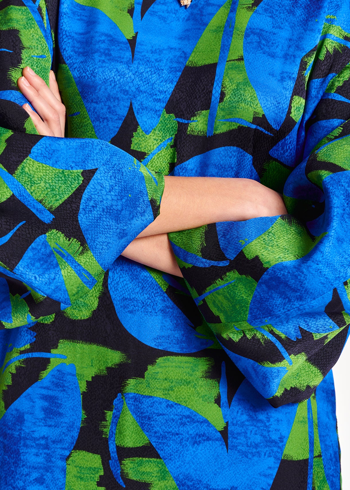 Blue, green and black printed mini dress RE—SSENTIEL | Essentiel second hand
