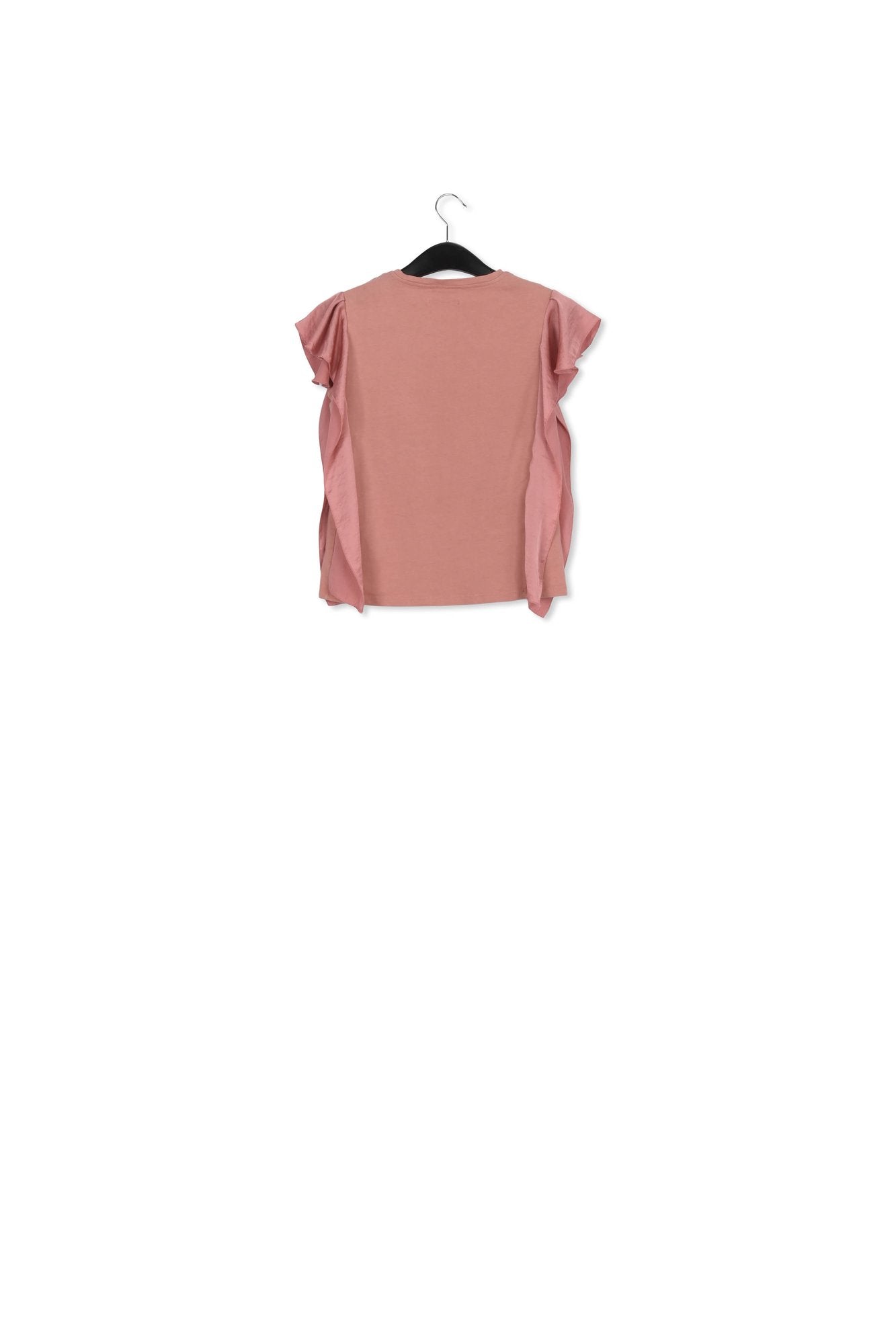 Lilac cotton-jersey t-shirt with satin sleeves RE—SSENTIEL | Essentiel second hand