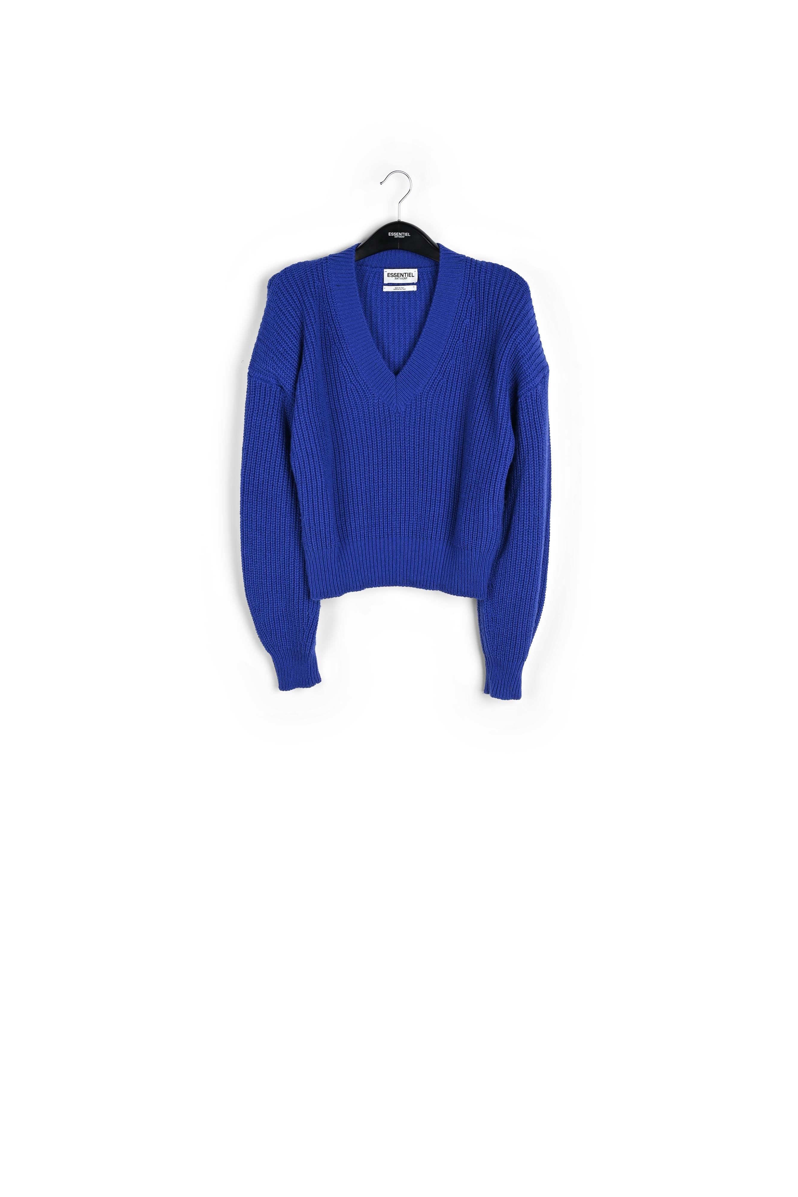 Blue sweater with padded shoulders RE—SSENTIEL | Essentiel second hand