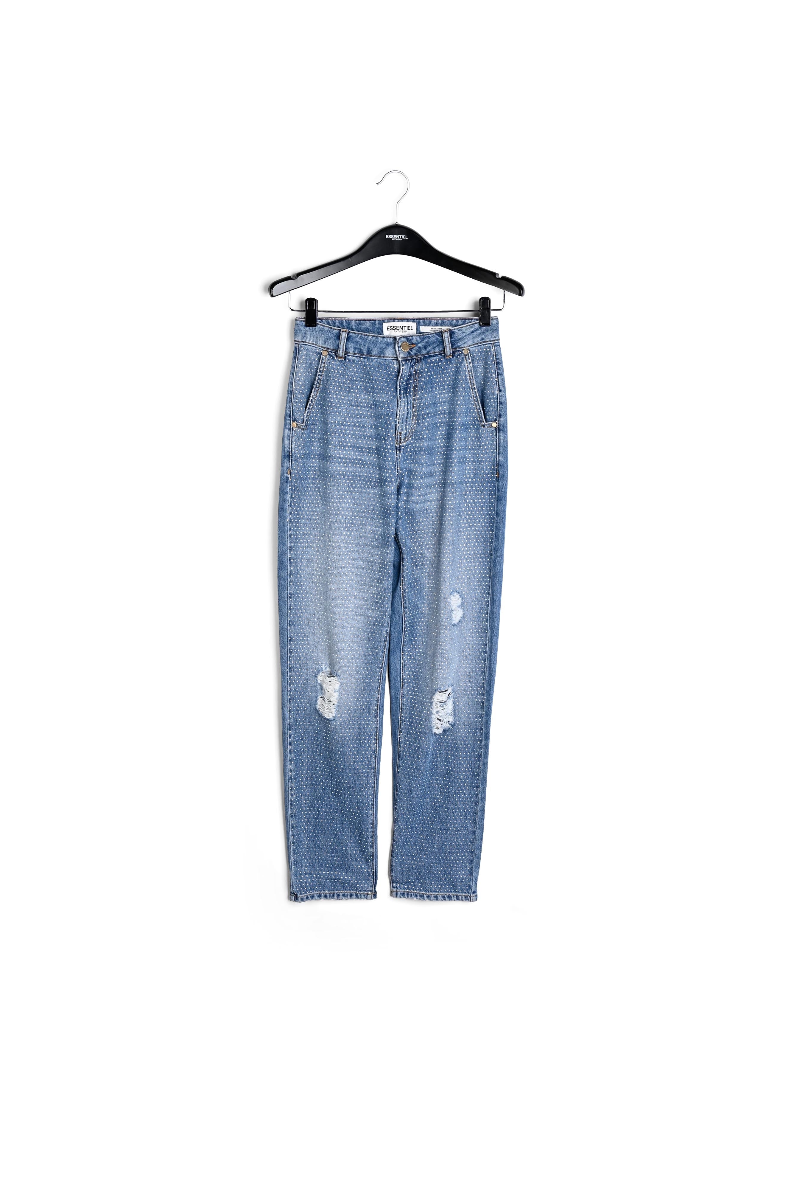 Afgewassen jeans met stras RE—SSENTIEL | Essentiel second hand