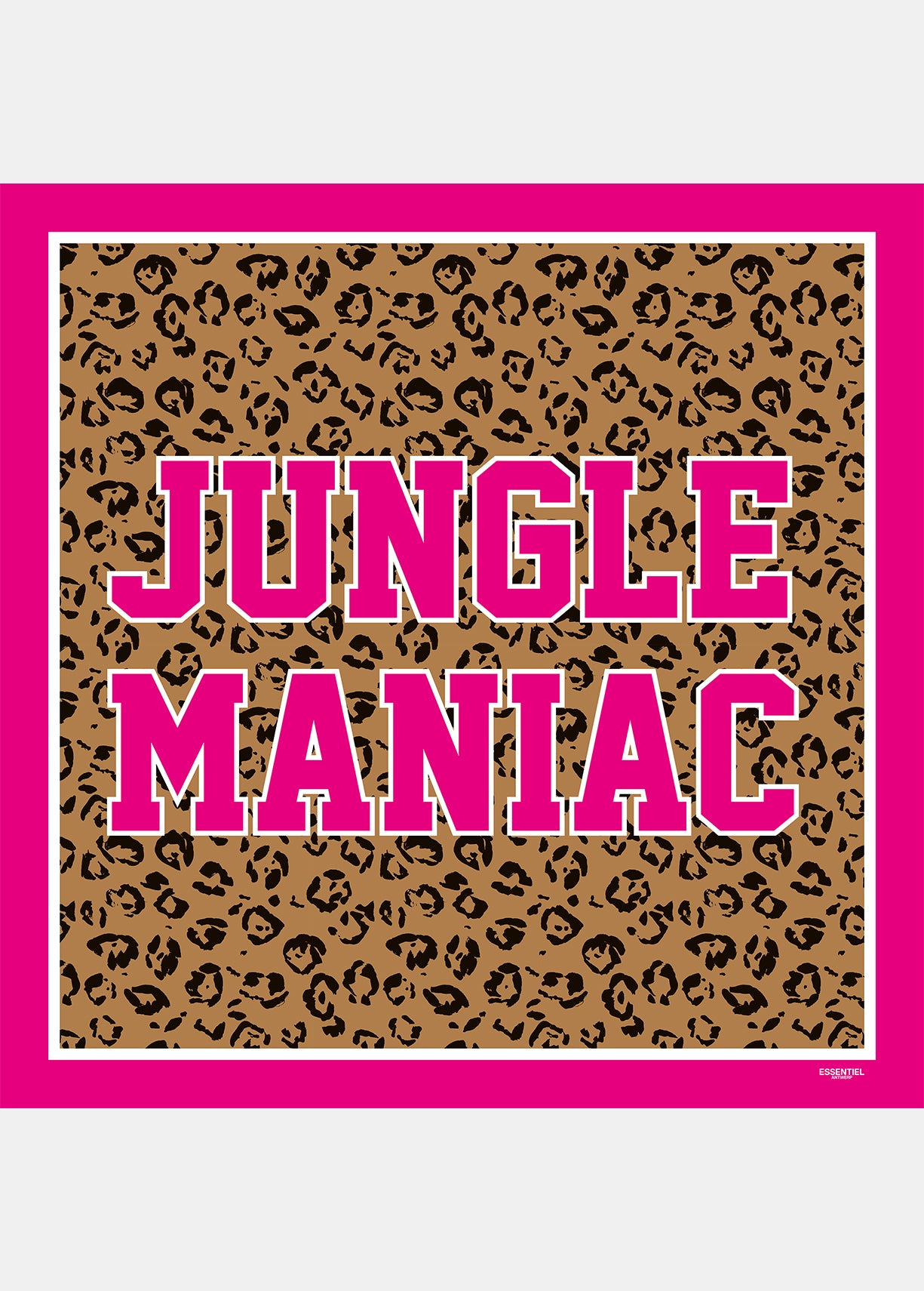 Large pink and leopard print scarf RE—SSENTIEL | Essentiel second hand