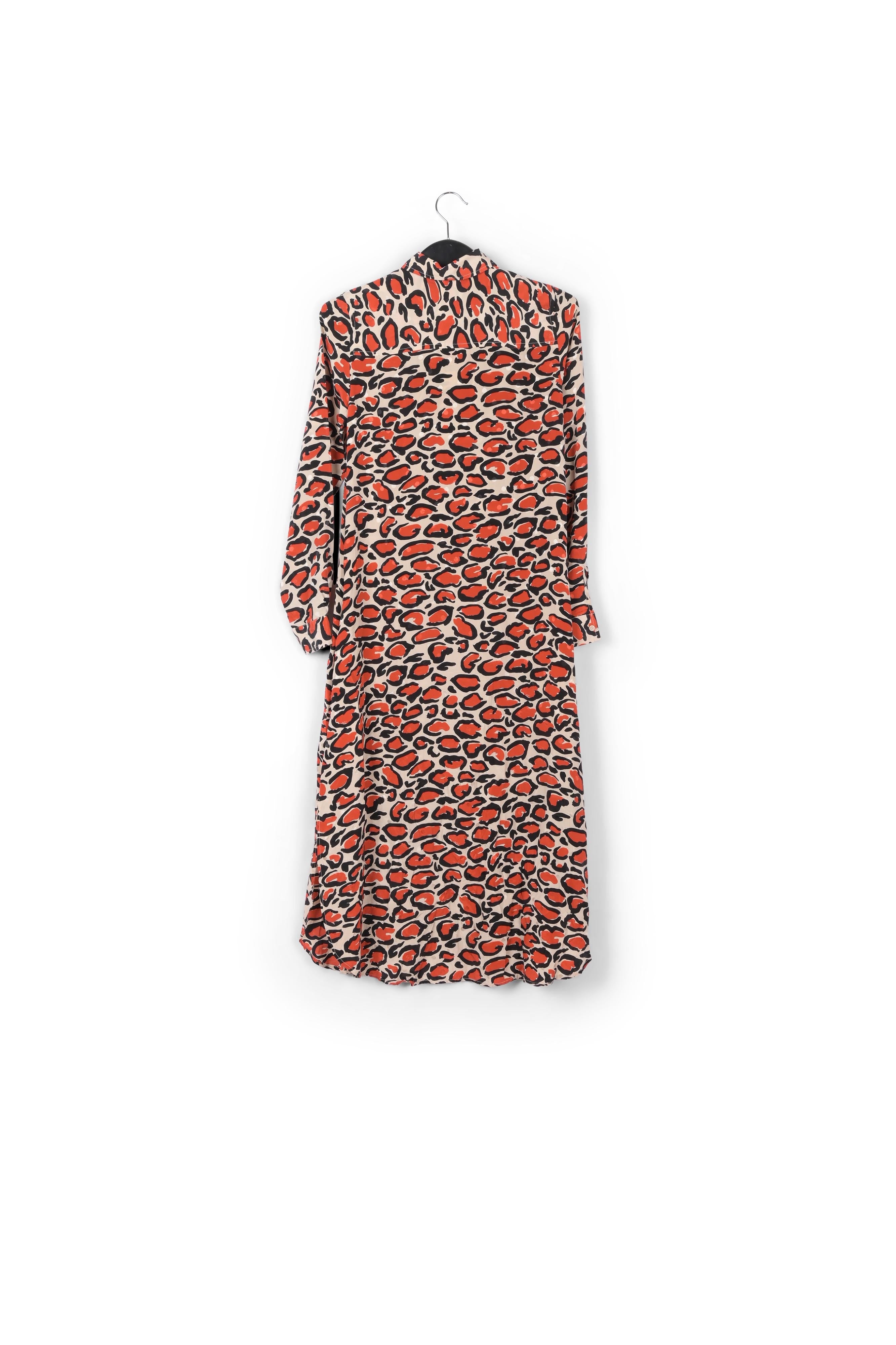 Robe chemise en soie écrue à imprimé léopard RE—SSENTIEL | Essentiel second hand