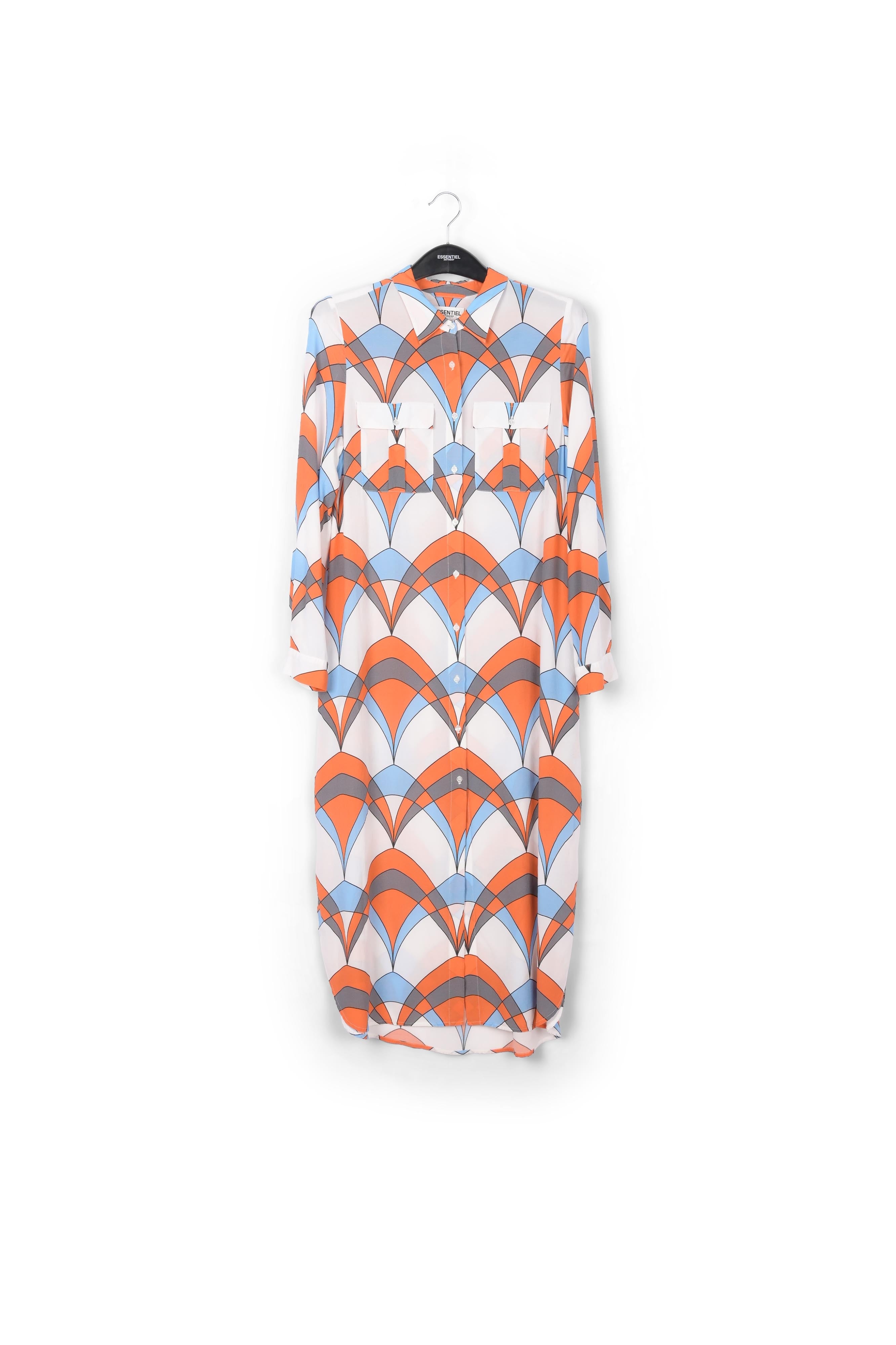 Robe chemise blanc cassé à imprimé graphique RE—SSENTIEL | Essentiel second hand