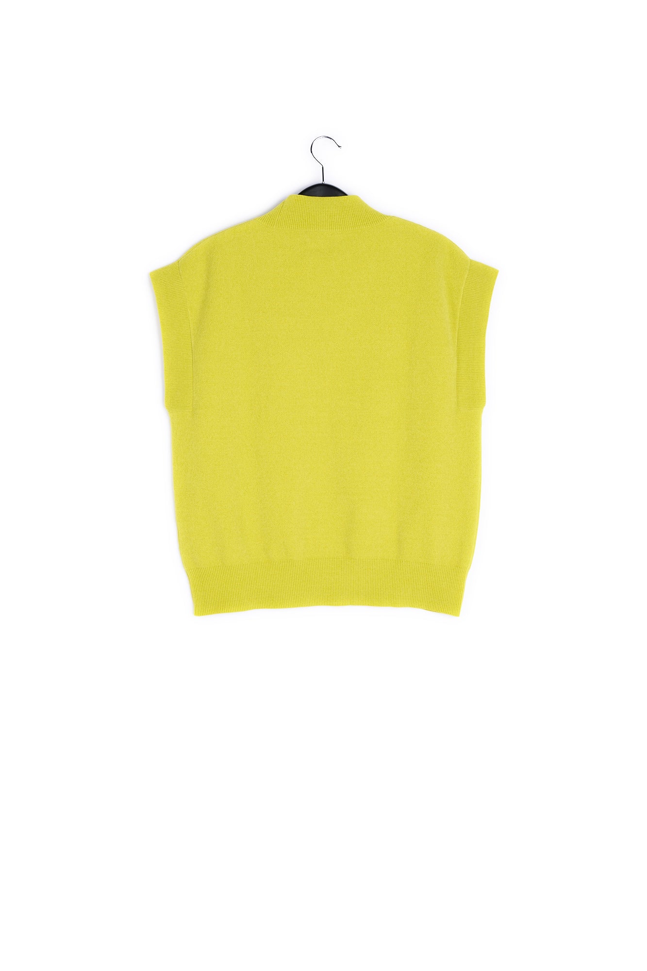 Lime green V-neck short-sleeved sweater RE—SSENTIEL | Essentiel second hand
