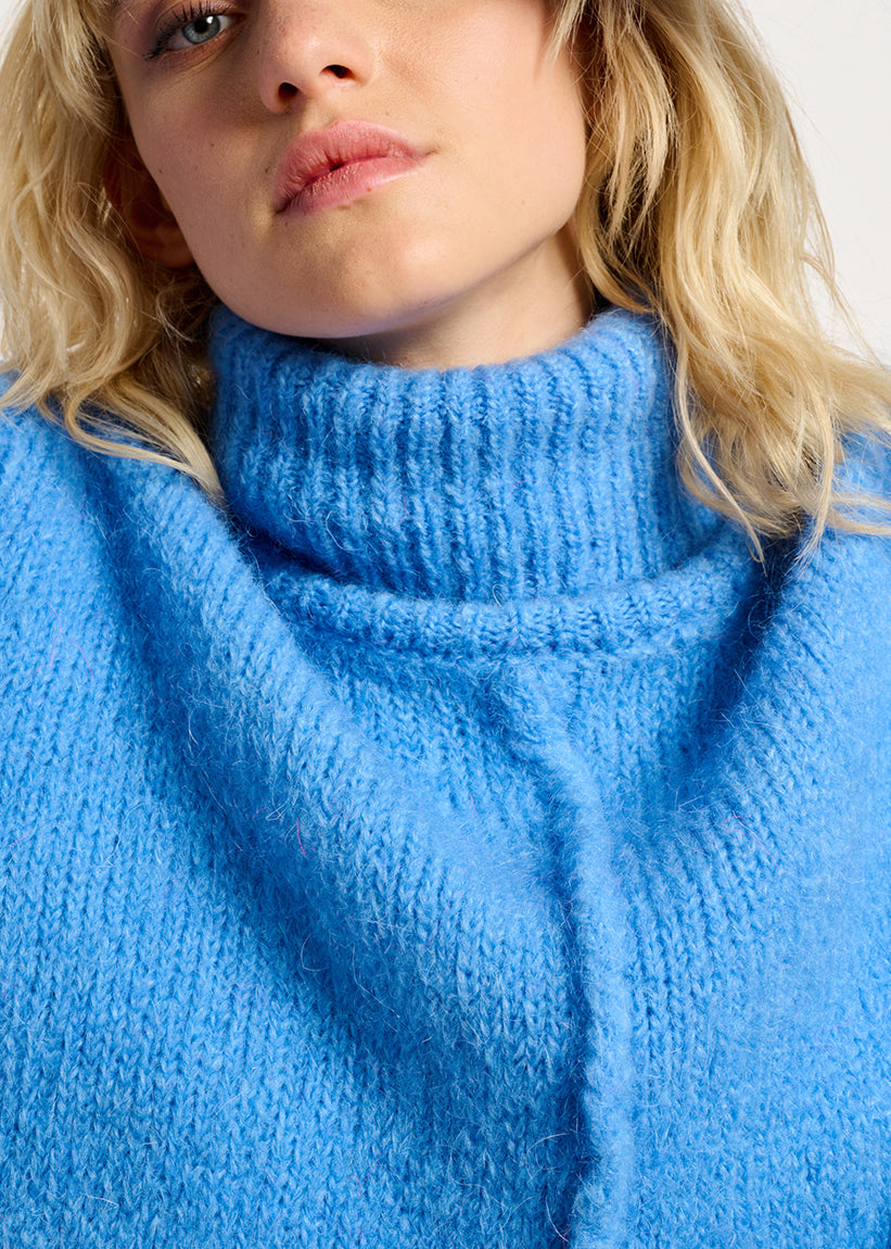 Blue mohair-blend turtleneck sweater RE—SSENTIEL | Essentiel second hand