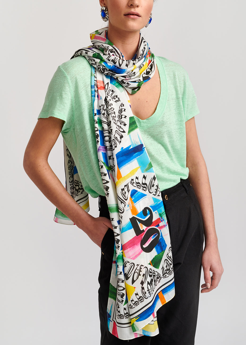 Multicolored 20 years essentiel scarf RE—SSENTIEL | Essentiel second hand